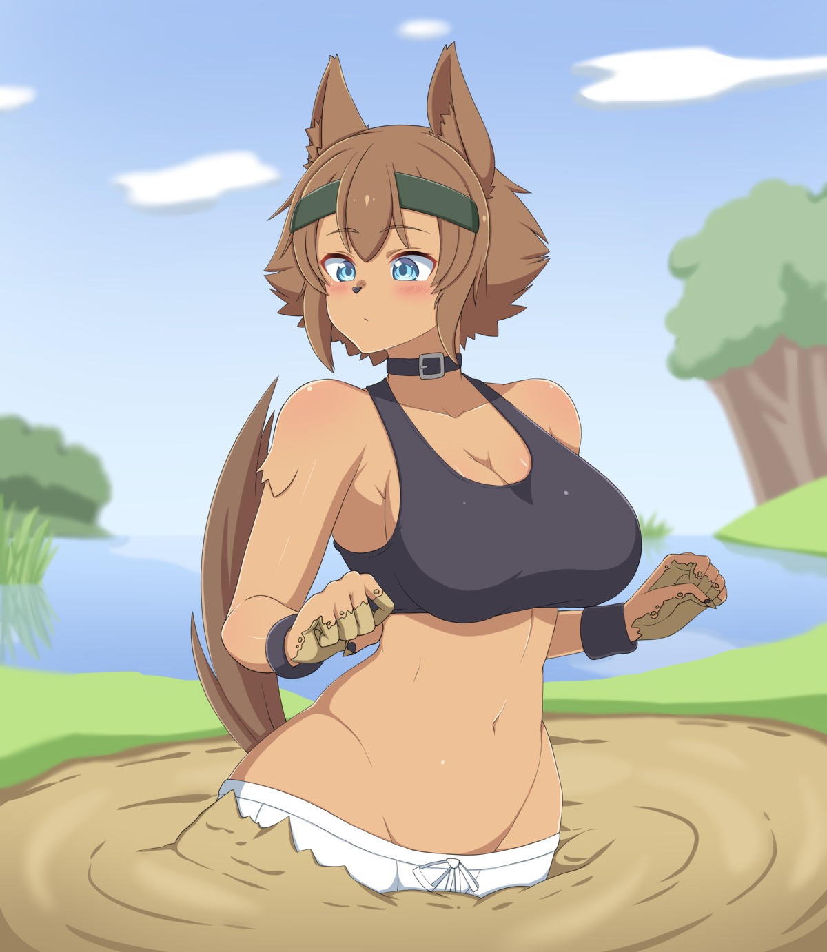 aceofbros animal_ears cleavage monster_girl monster_musume_no_iru_nichijou nopan polt tail