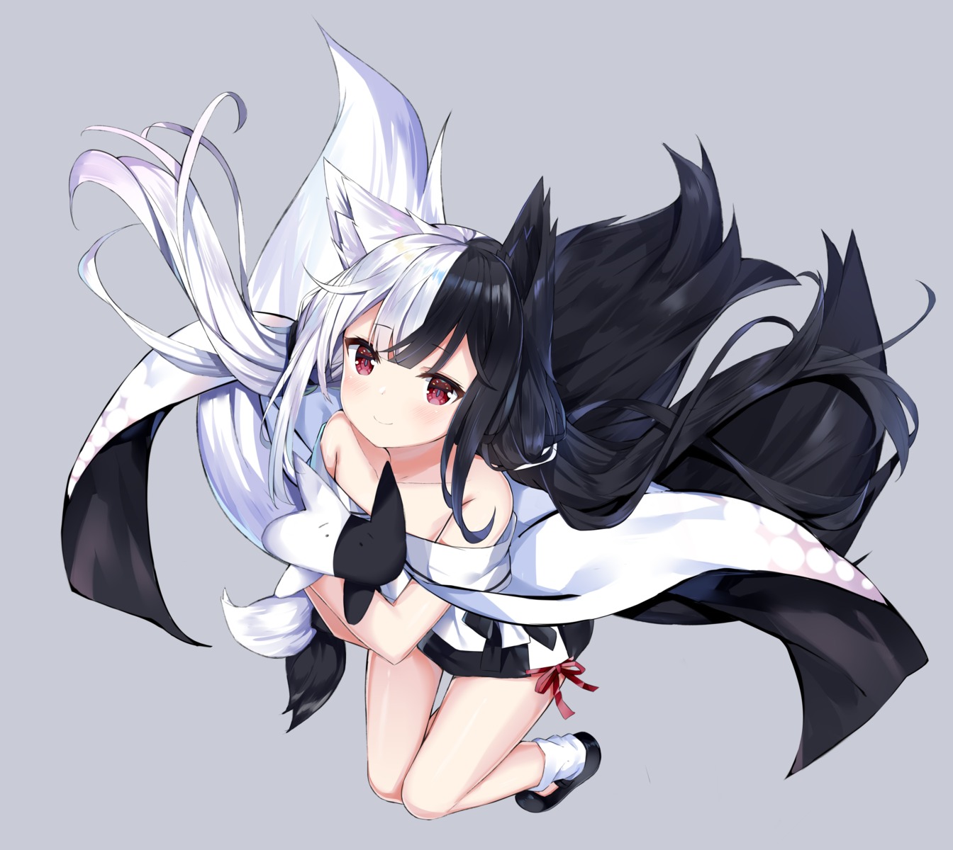 alice_mana alice_mana_channel animal_ears fuyuki030 japanese_clothes kitsune no_bra tail