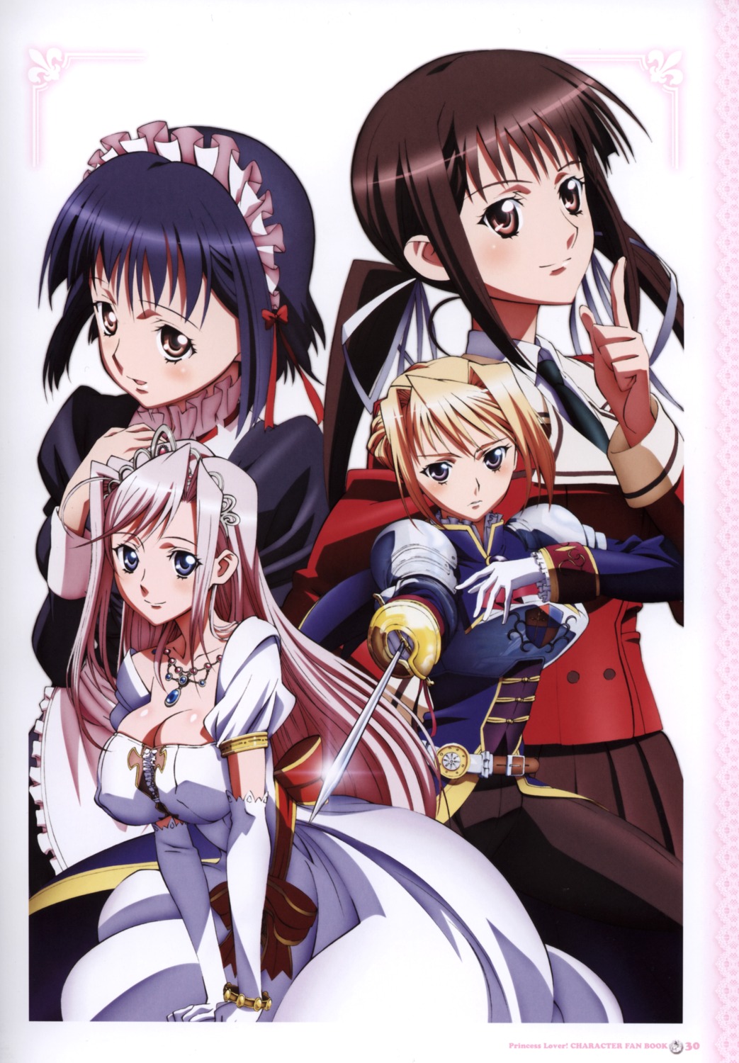 binding_discoloration charlotte_hazelrink cleavage dress erect_nipples fujikura_yuu maid princess_lover! screening seifuku seika_houjouin sword sylvia_van_hossen