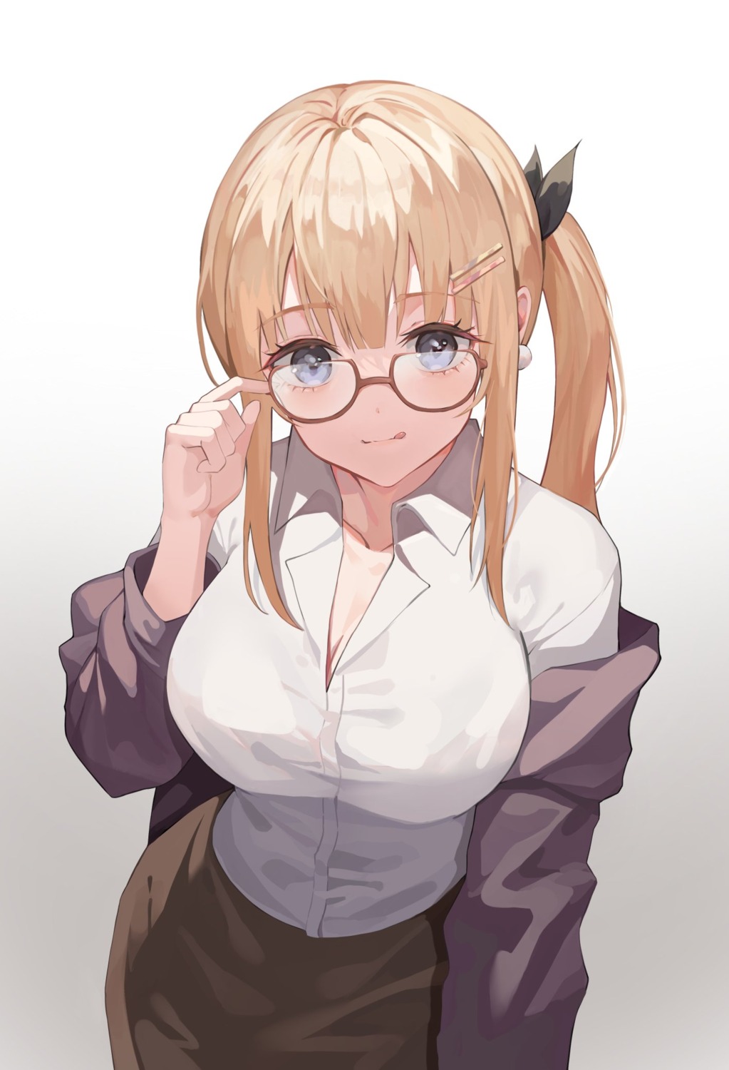 cleavage dress_shirt megane tanchobee