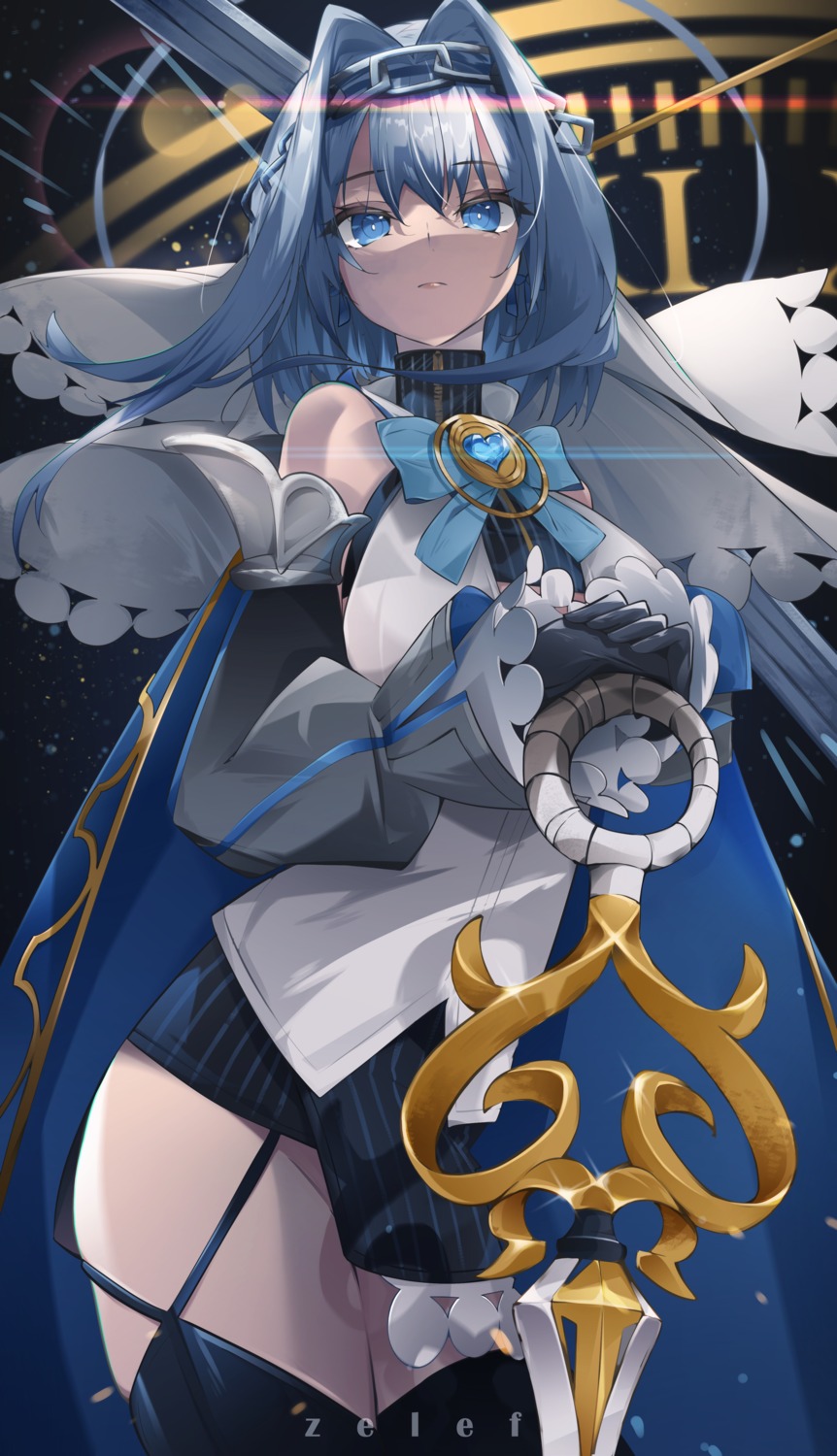 hololive hololive_english ouro_kronii stockings thighhighs weapon zelef