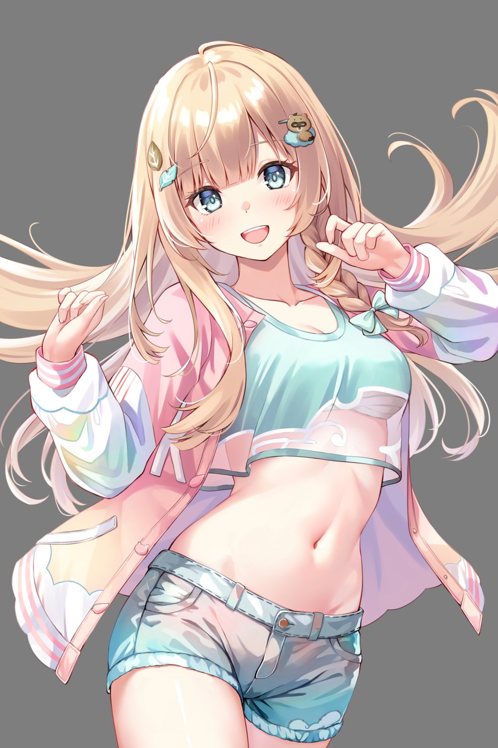 cleavage hololive kazama_iroha sarashi sebu_illust see_through transparent_png