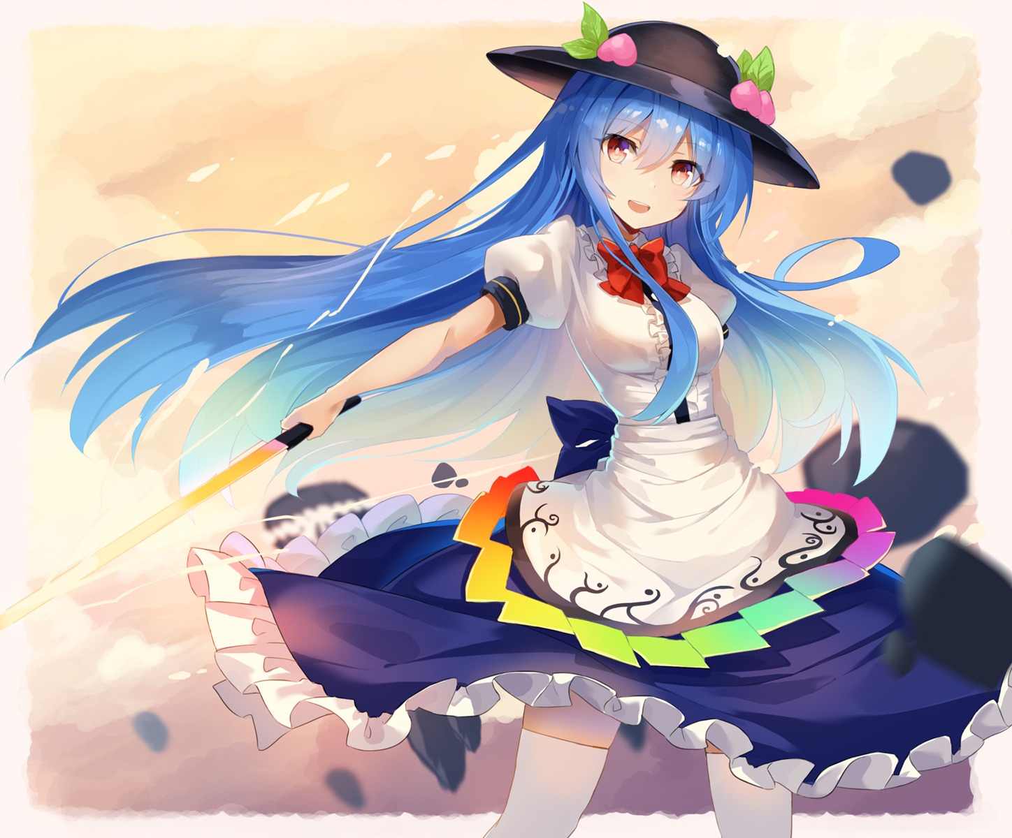 hinanawi_tenshi rin_falcon sword thighhighs touhou