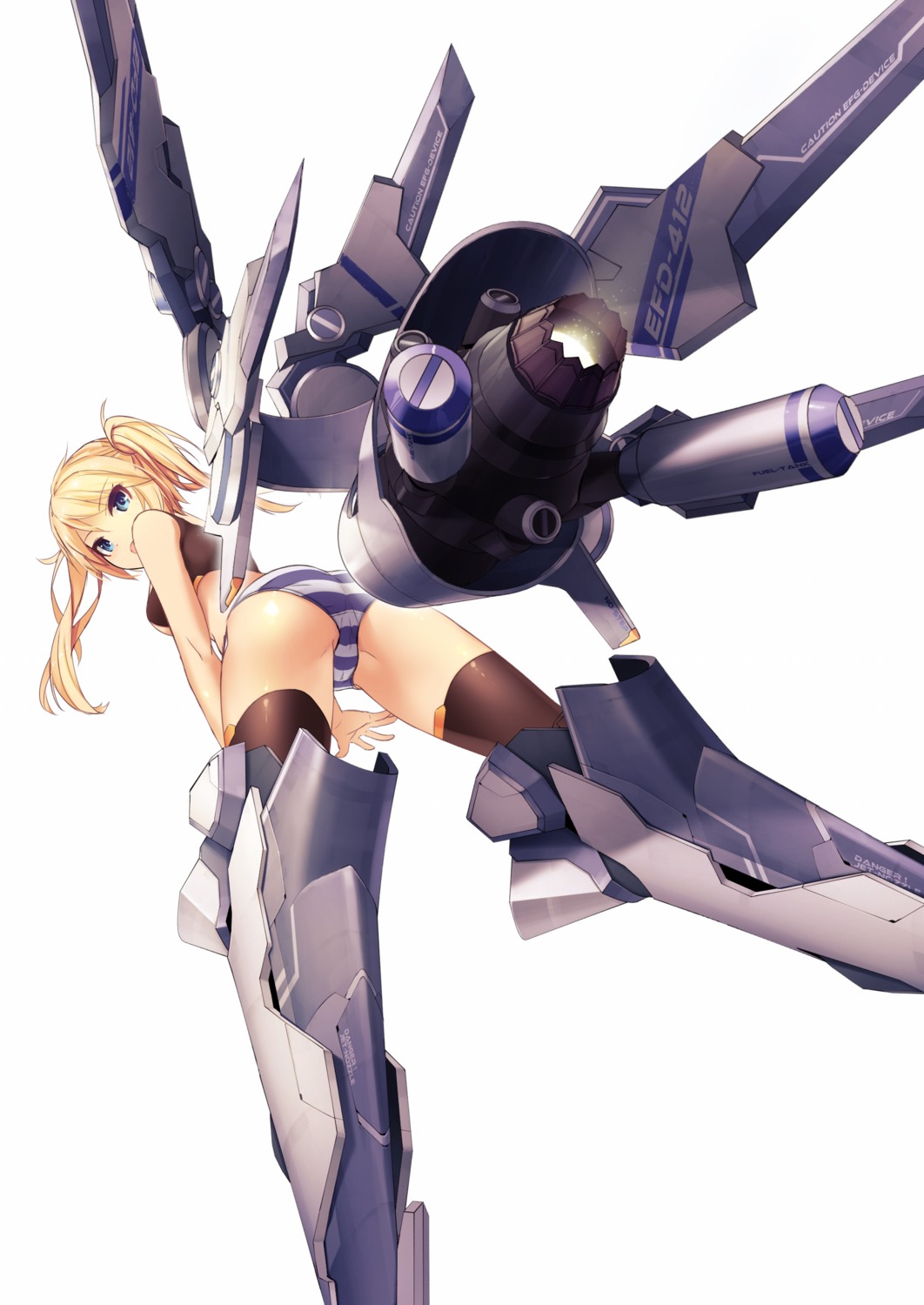 ass cameltoe dobunezumi mecha_musume no_bra pantsu shimapan thighhighs