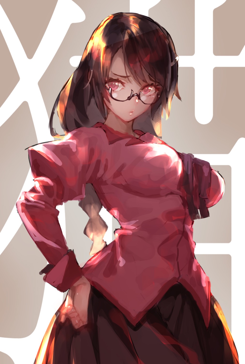 bakemonogatari hanekawa_tsubasa megane monogatari_(series) rolua seifuku