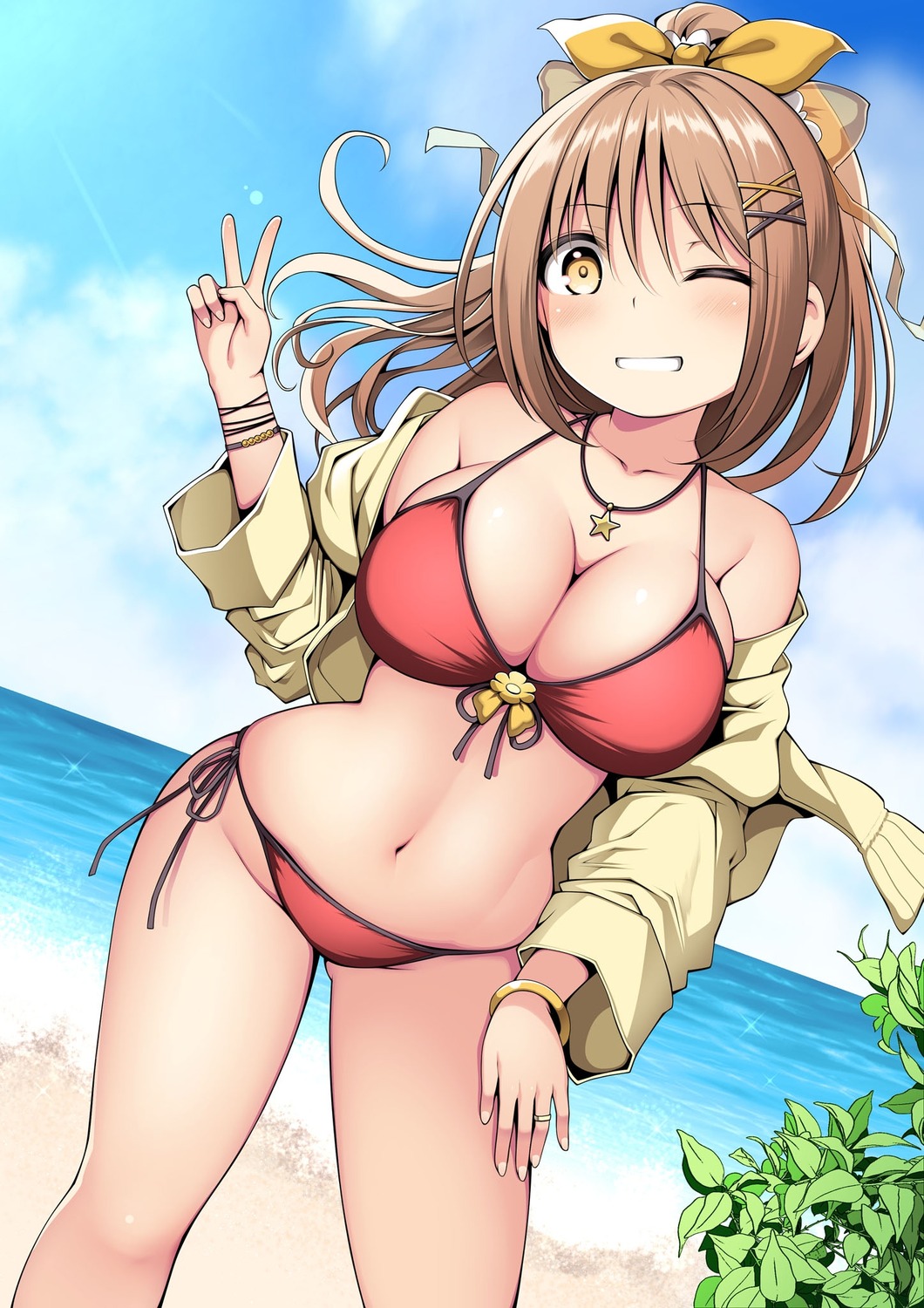 bikini kuromayu open_shirt swimsuits