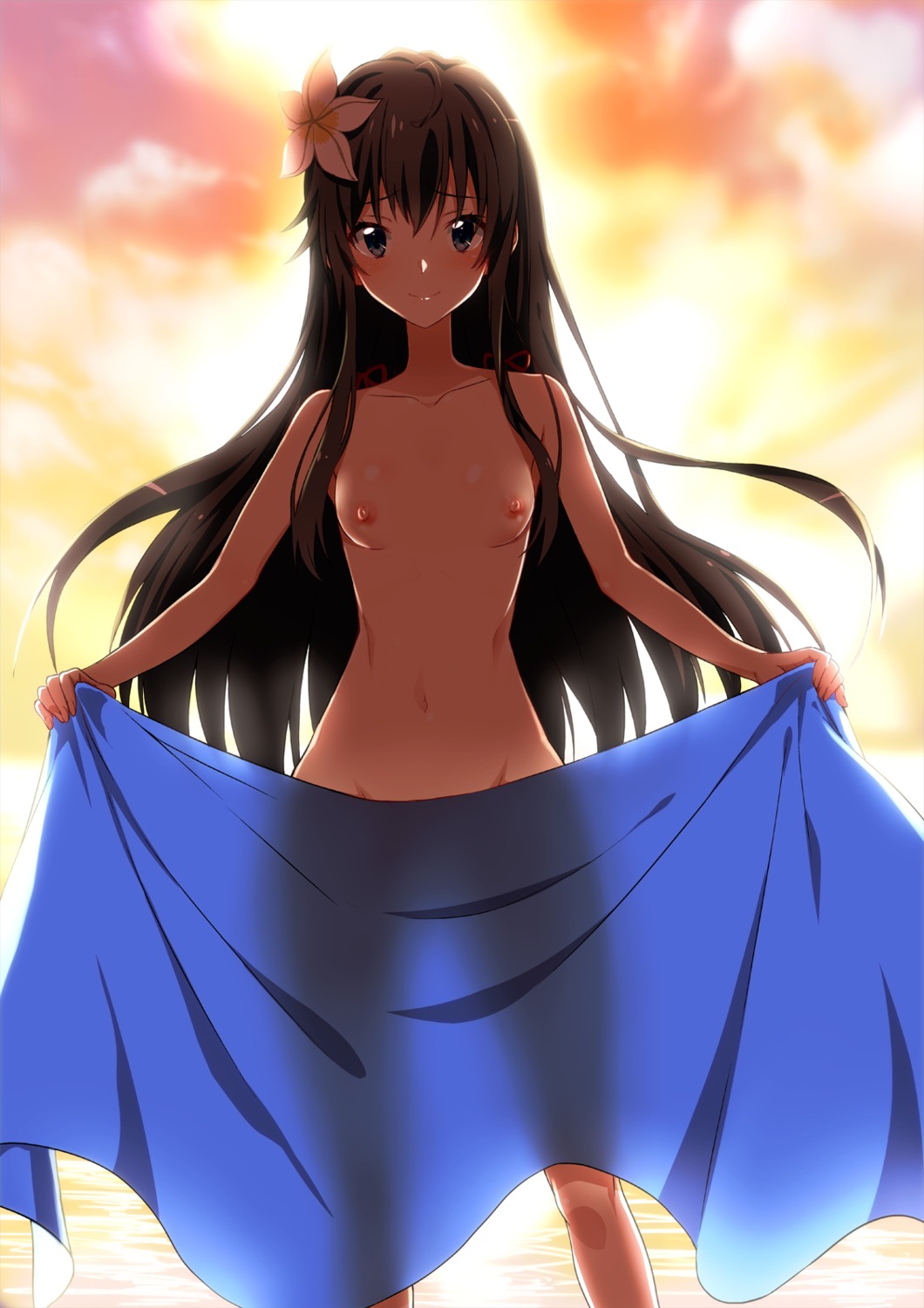 naked nipples see_through towel yahari_ore_no_seishun_lovecome_wa_machigatteiru. yukinoshita_yukino yuto