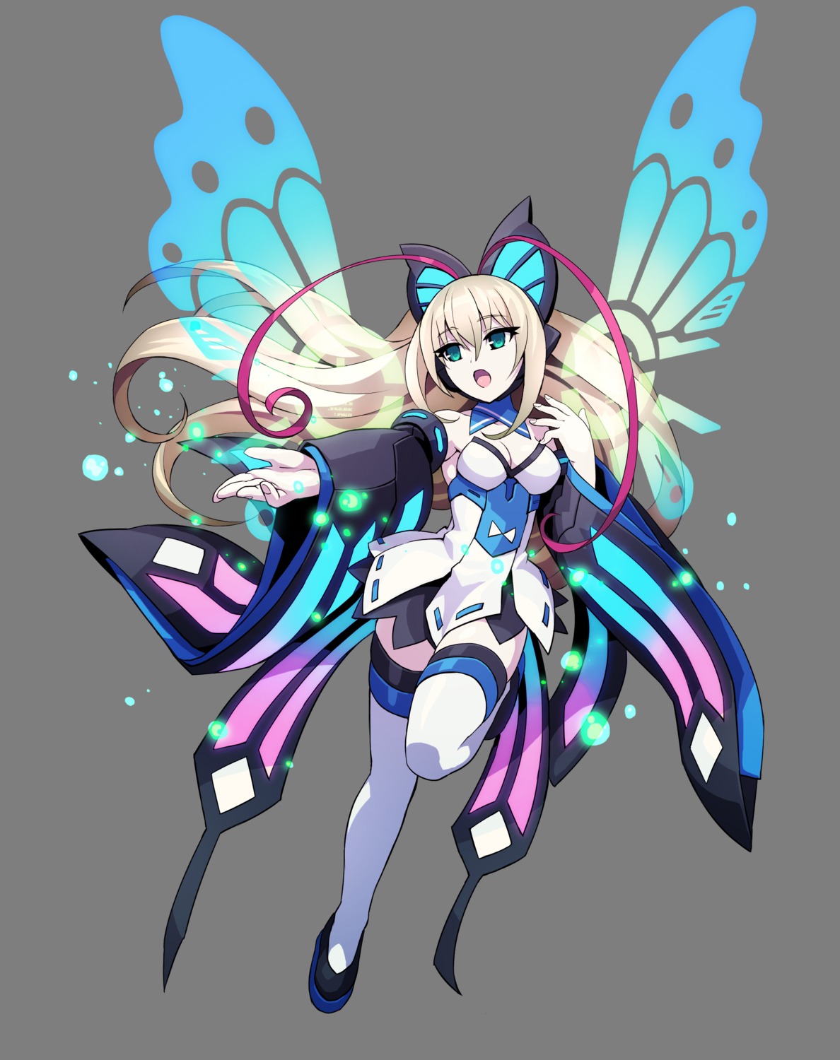 armed_blue:_gunvolt dress tagme thighhighs transparent_png wings