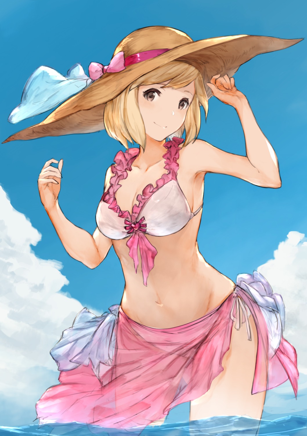 bikini cleavage djeeta_(granblue_fantasy) granblue_fantasy see_through swimsuits wet yashigaras