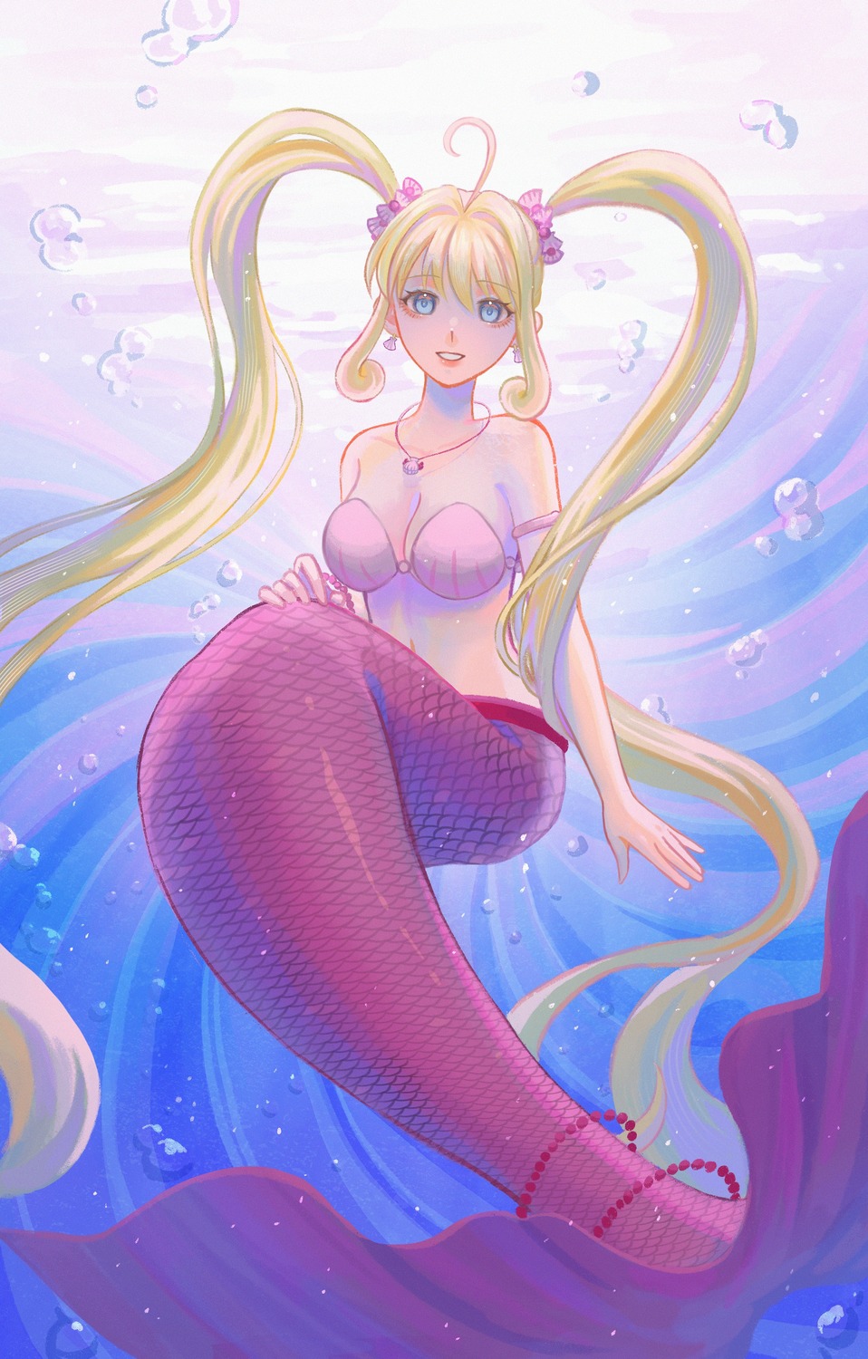 bikini_top cleavage liliantsai0417 mermaid mermaid_melody_pichi_pichi_pitch monster_girl nanami_luchia swimsuits tail wet
