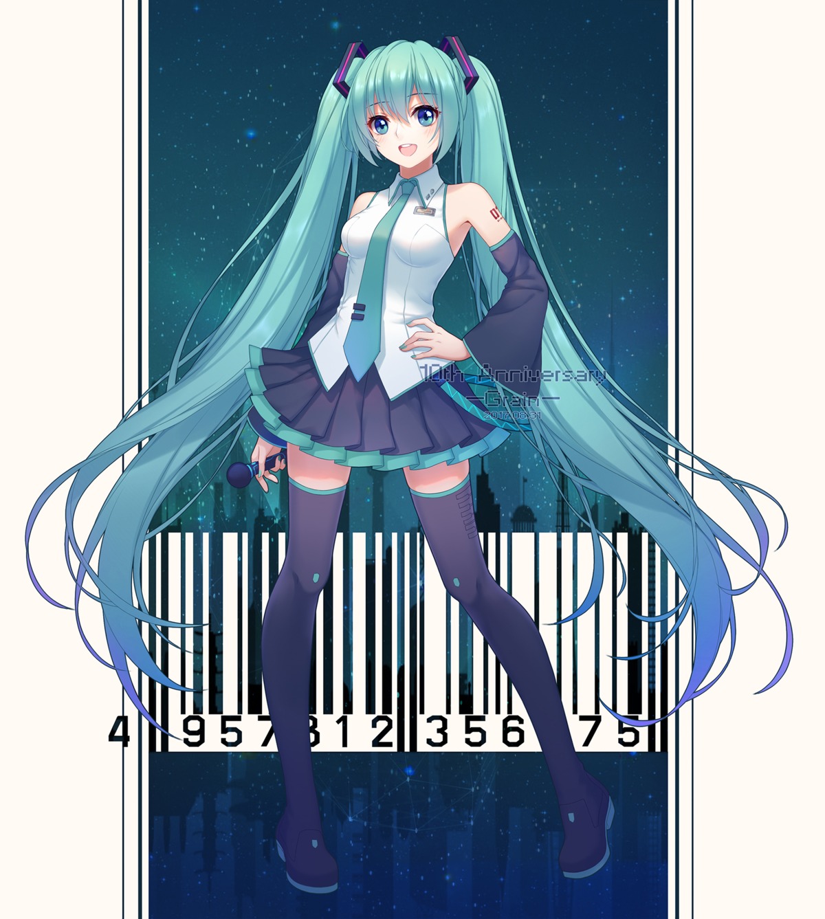 gu_liang_dun_grain hatsune_miku tattoo thighhighs vocaloid