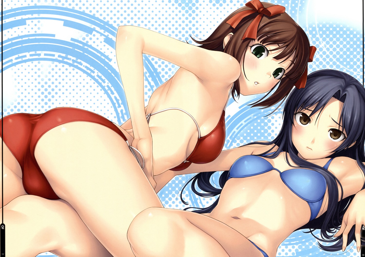 amami_haruka ass bikini cleavage fomalhaut kisaragi_chihaya possible_duplicate swimsuits tanaka_shoutarou the_idolm@ster underboob