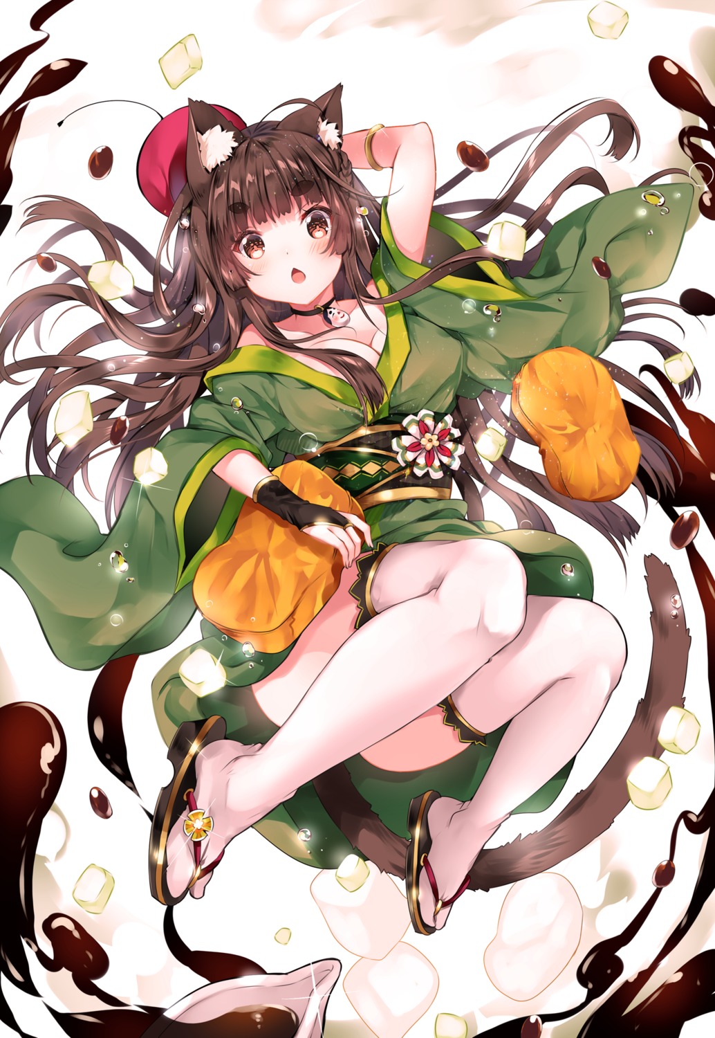 animal_ears kimono nekomimi tail thighhighs usagihime