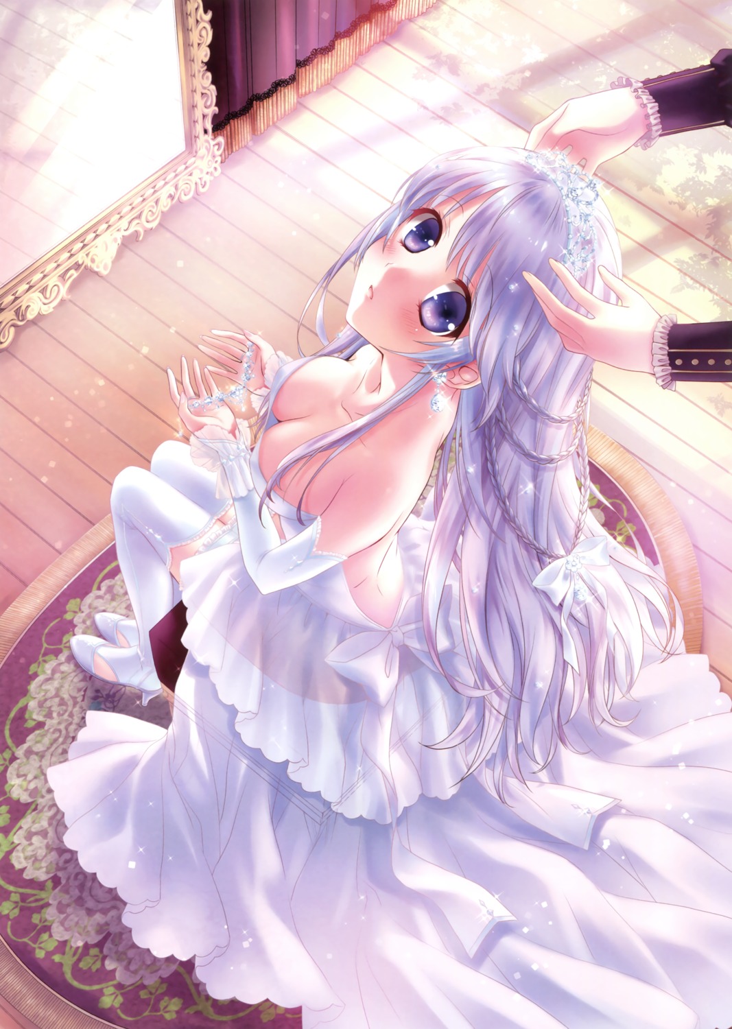 dress heels no_bra nopan see_through tanimura_marika thighhighs