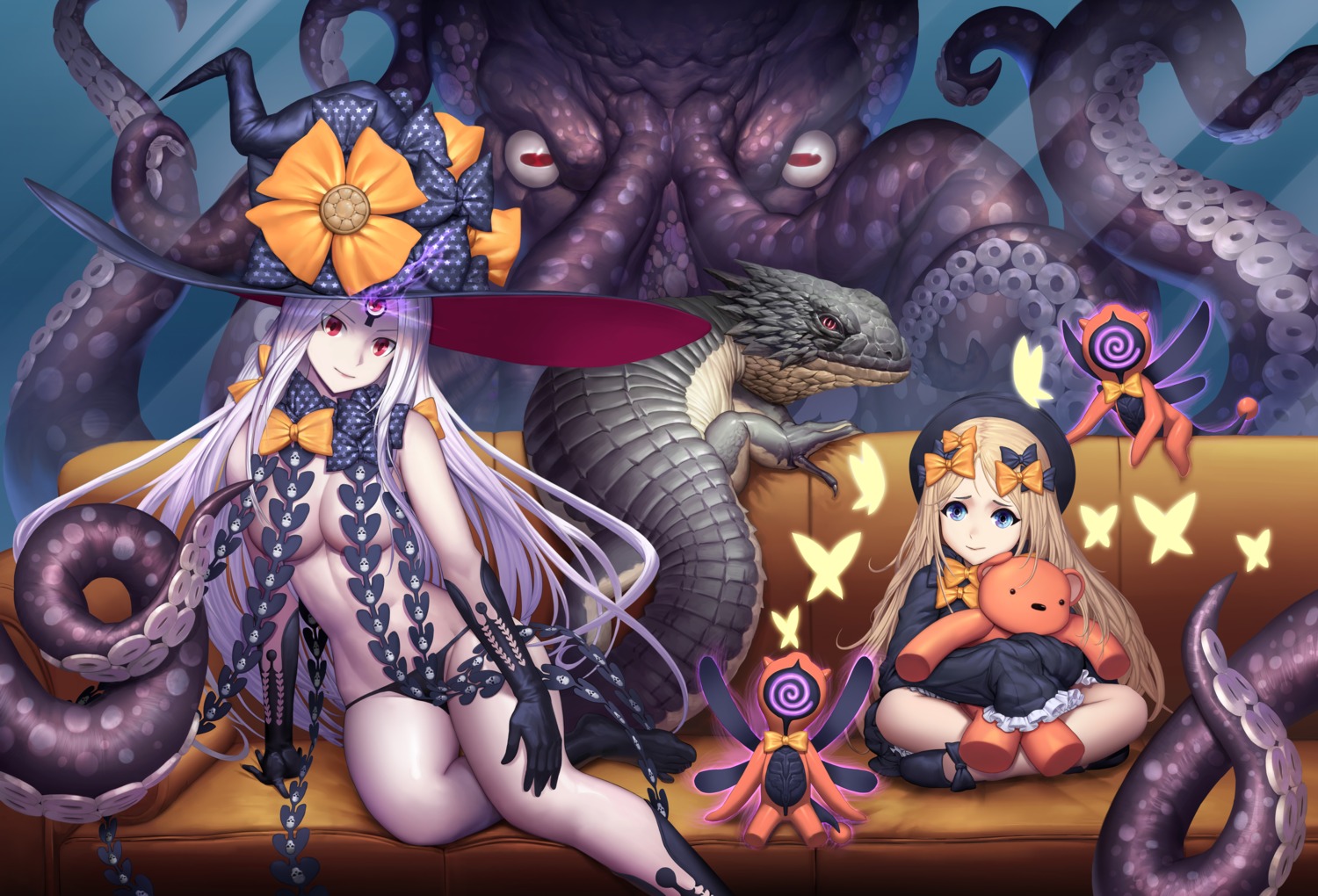 abigail_williams_(fate) fate/grand_order monster pantsu saringongja tentacles topless