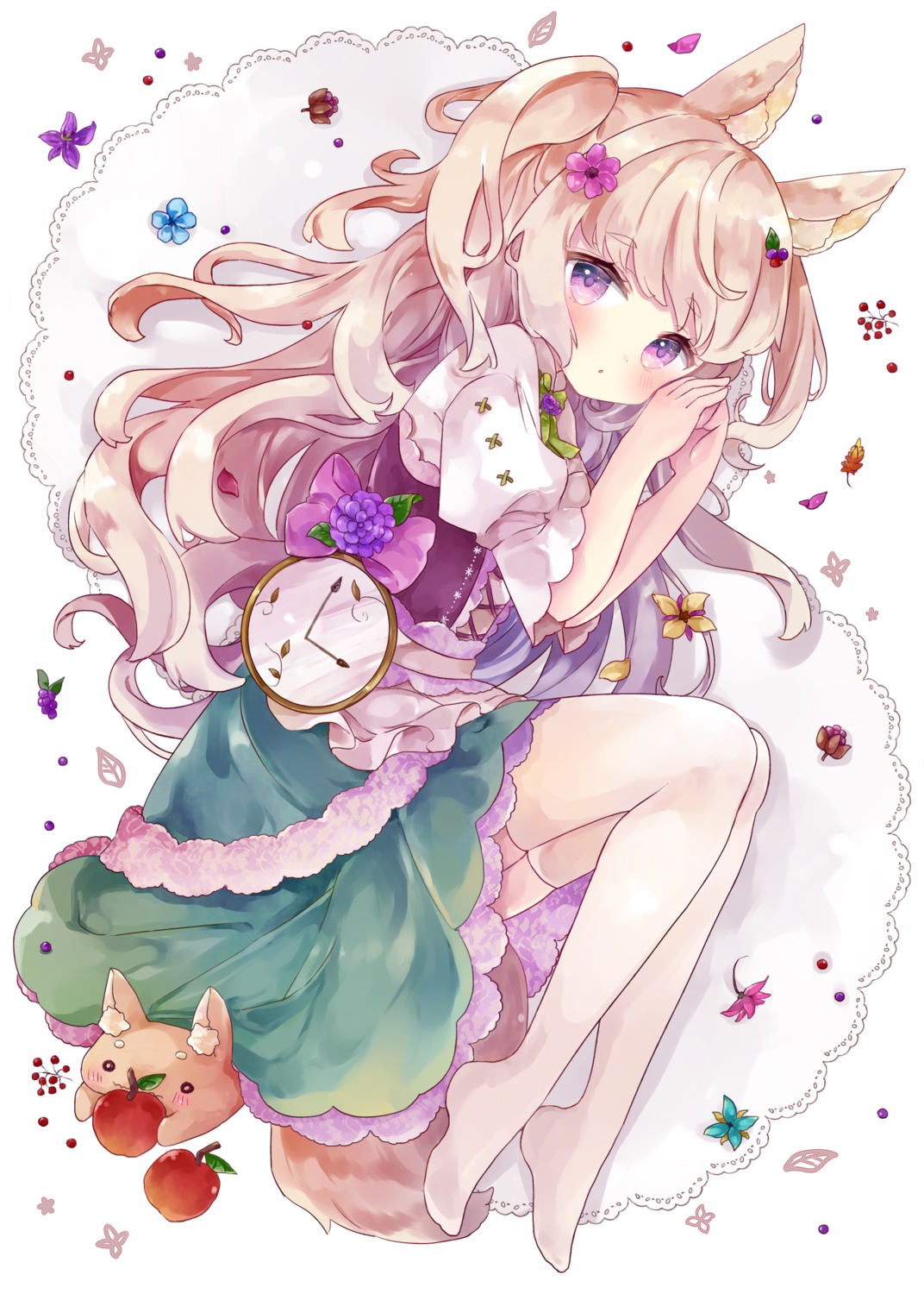 animal_ears skirt_lift tail thighhighs tsukiyo_(skymint)