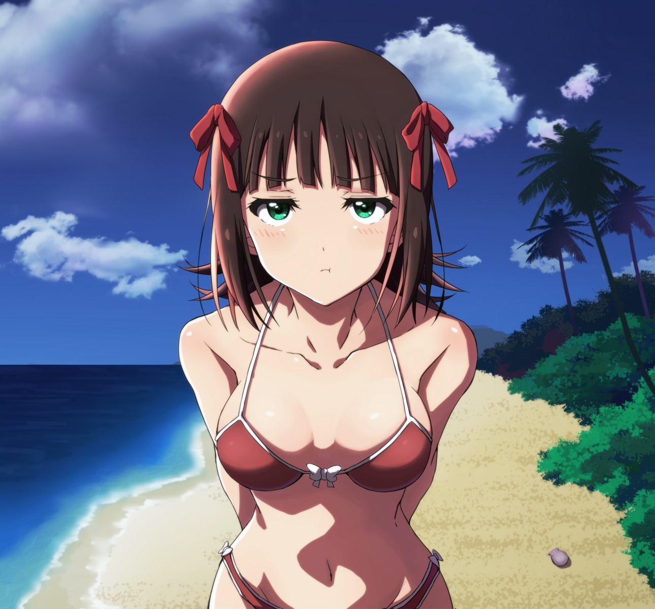 amami_haruka bikini cleavage rariemonn swimsuits the_idolm@ster