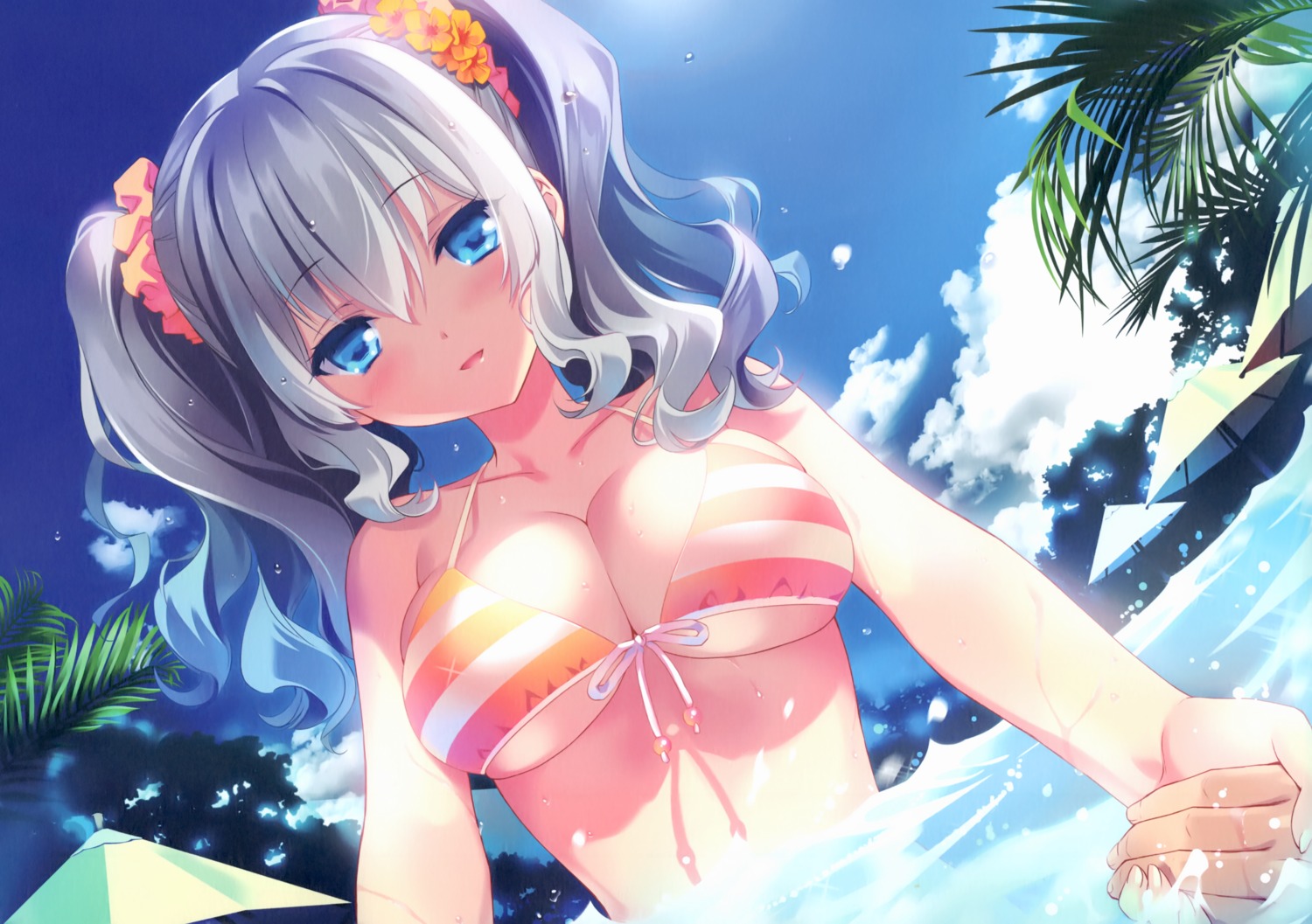 bikini carnelian kantai_collection kashima_(kancolle) swimsuits