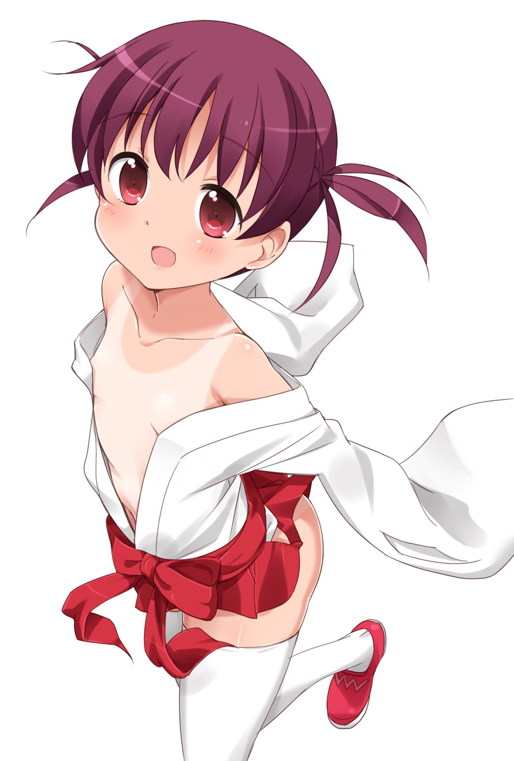 loli moso open_shirt saki tan_lines usuzumi_hatsumi