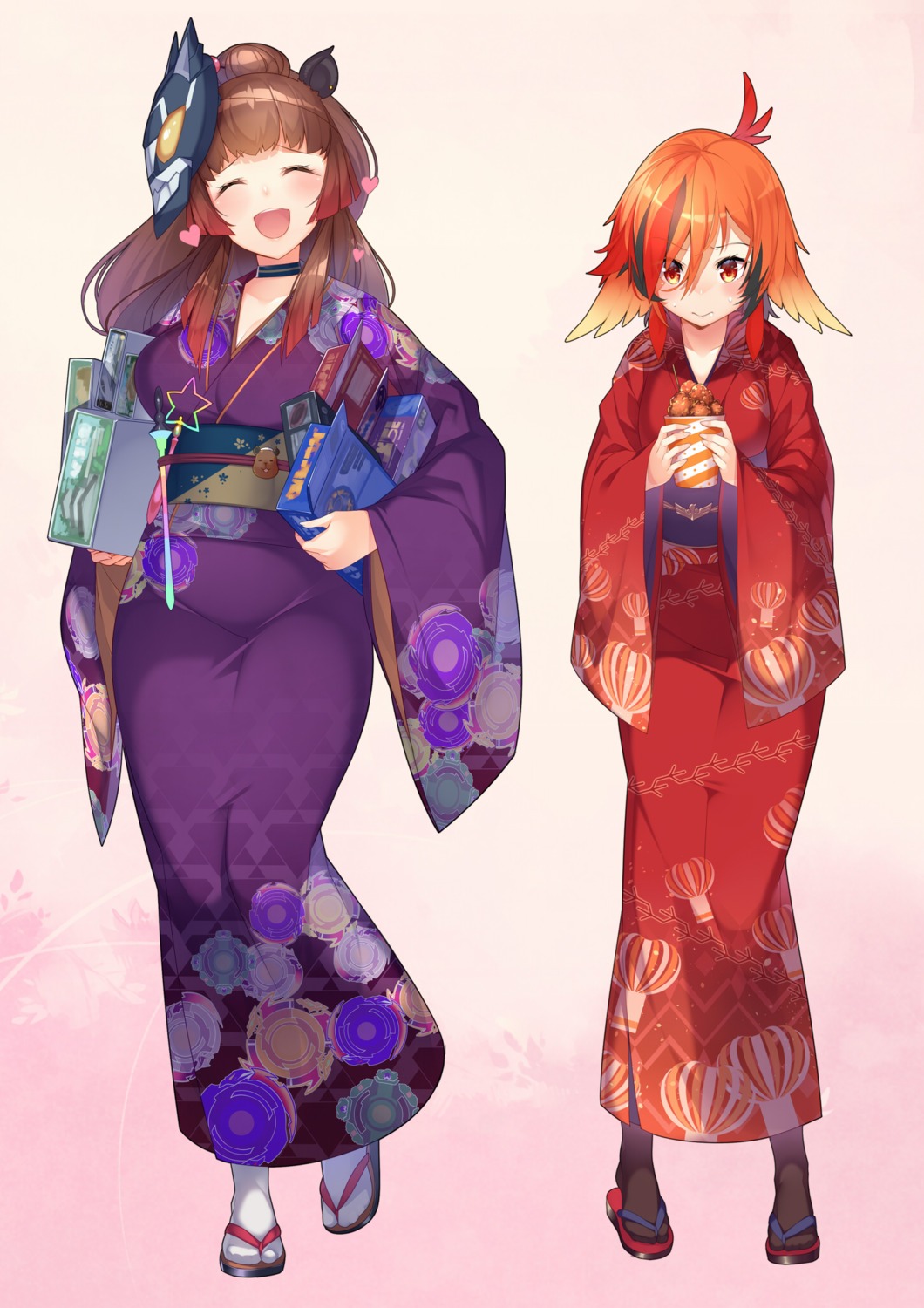 animal_ears animare horns kazami_kuku kokka_han nanashi_inc. yukata yunohara_izumi