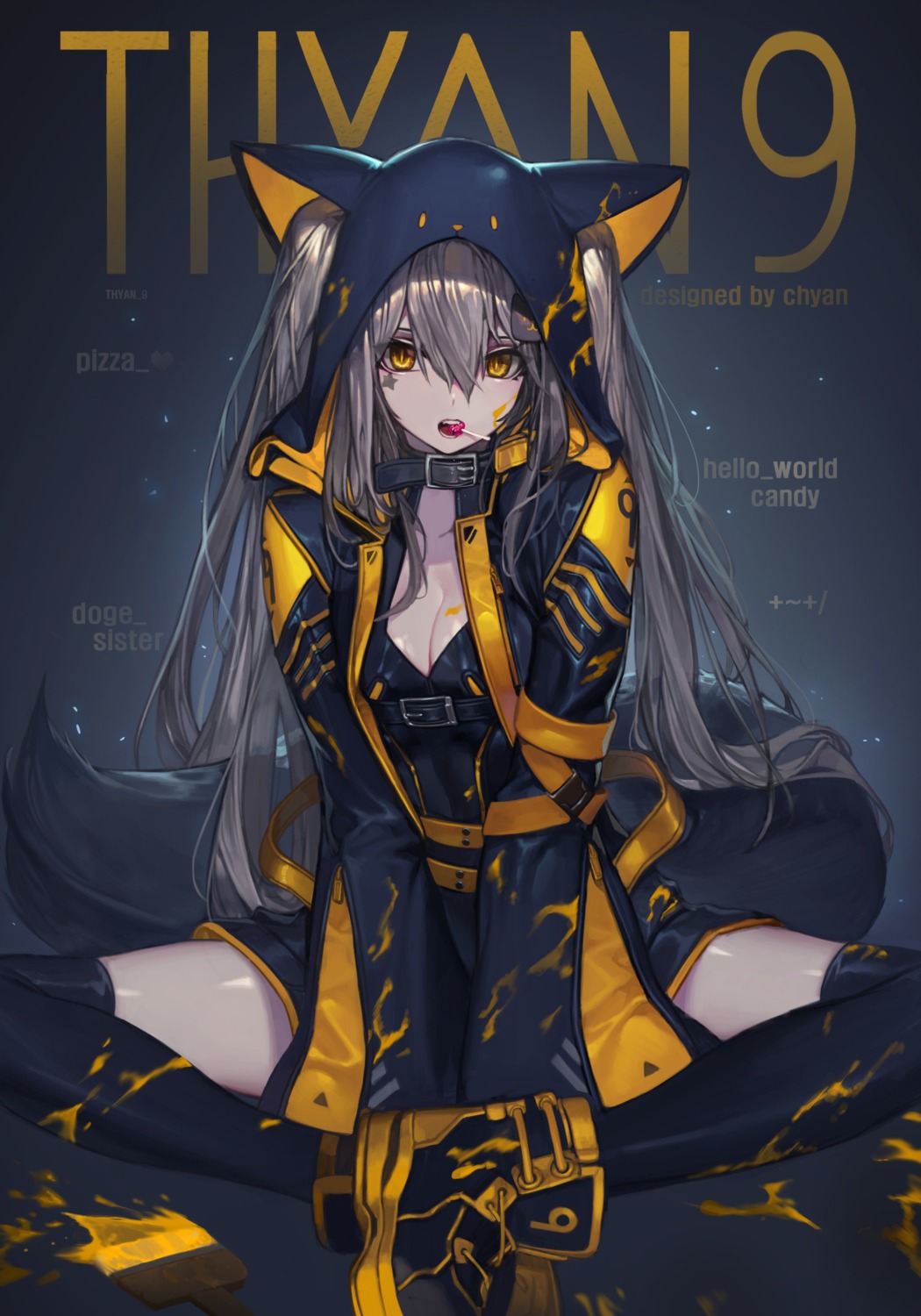 animal_ears chyan cleavage tail thighhighs