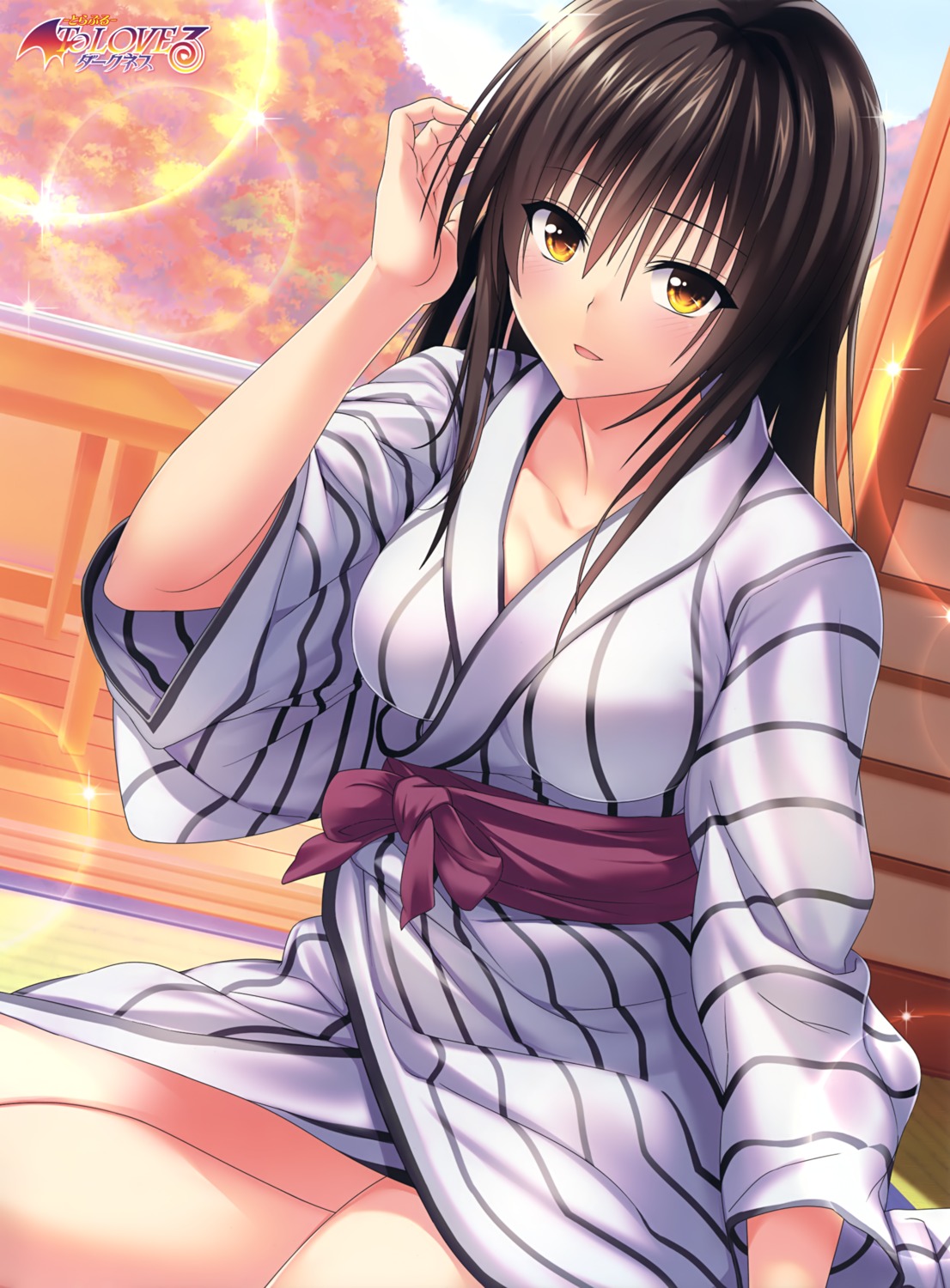 cleavage kotegawa_yui to_love_ru to_love_ru_darkness yabuki_kentarou yukata