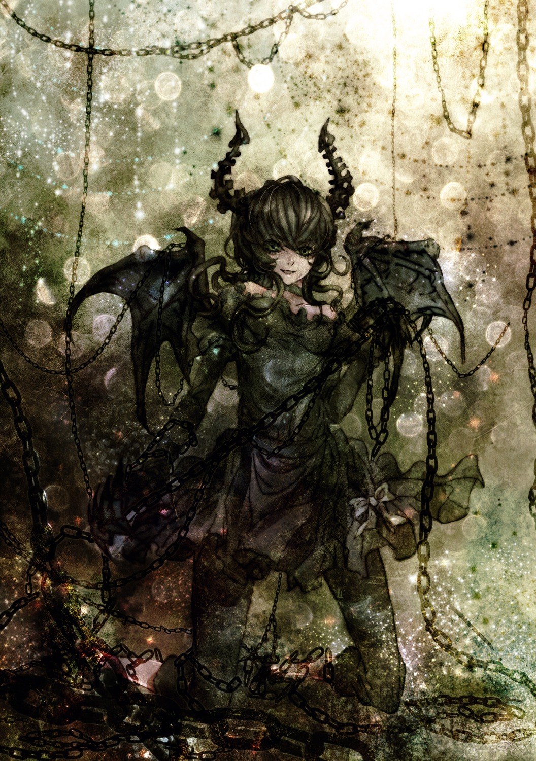 black_rock_shooter dead_master horns quuni vocaloid