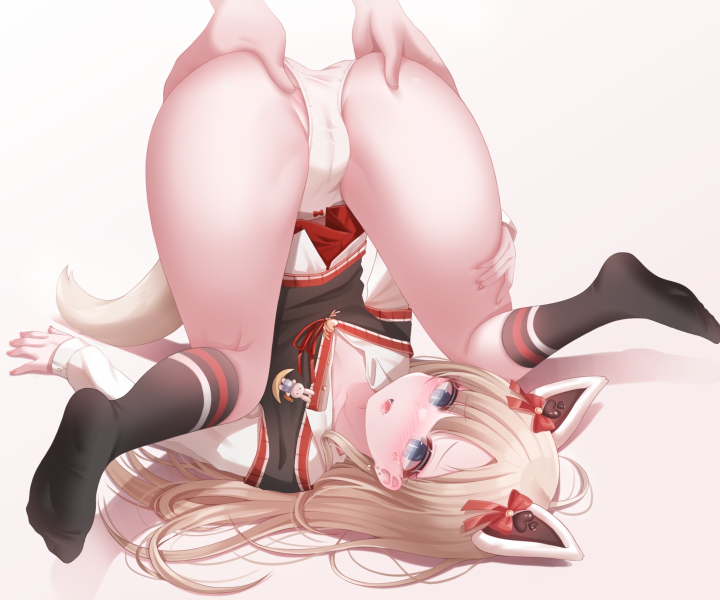 animal_ears honyang loli pantsu seifuku skirt_lift tail