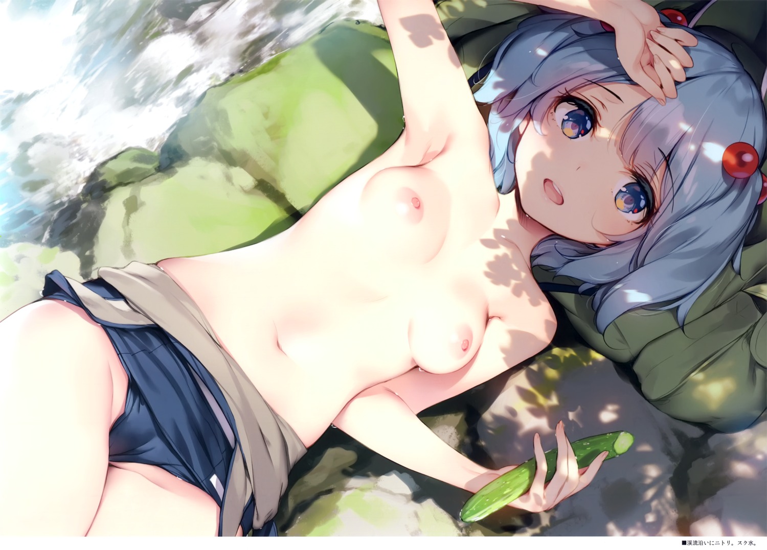 cameltoe kawashiro_nitori ke-ta nipples school_swimsuit swimsuits touhou wet