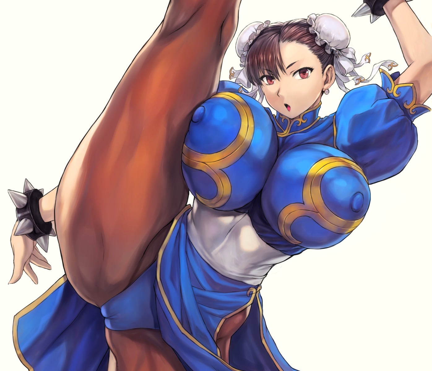 cameltoe chinadress chun_li erect_nipples mogudan pantsu pantyhose skirt_lift street_fighter