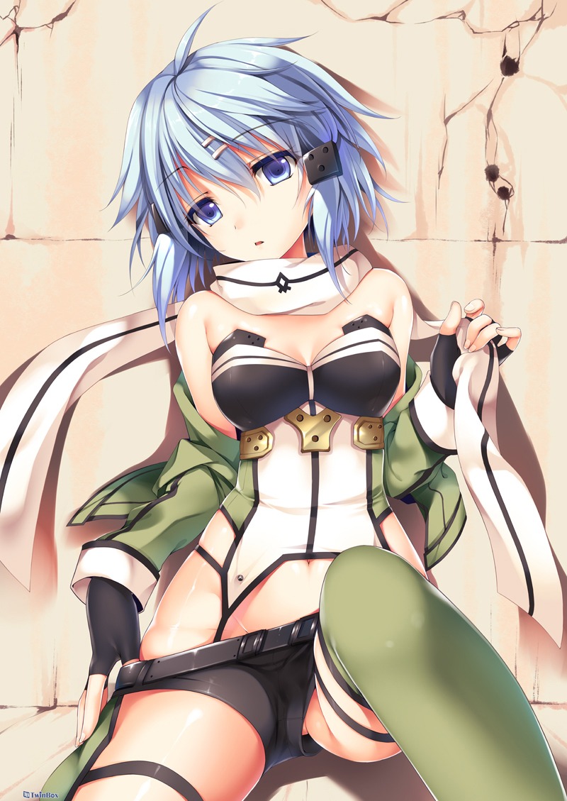 gun_gale_online panty_pull sinon sousouman sword_art_online thighhighs undressing