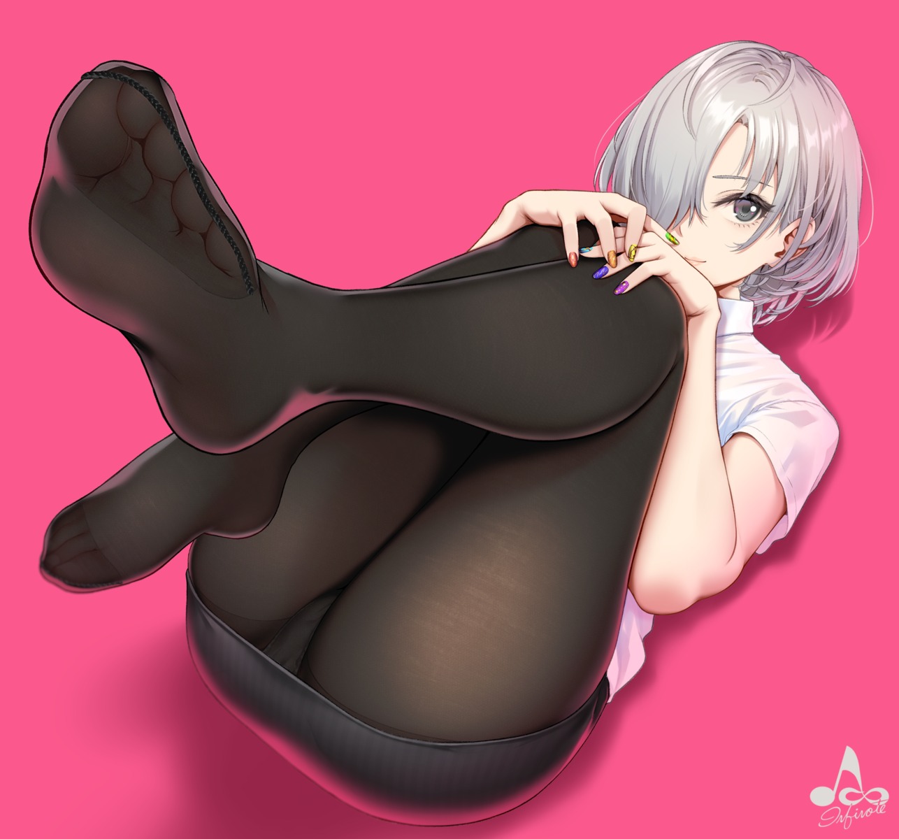 feet infinote pantsu pantyhose sashou_mihiro skirt_lift