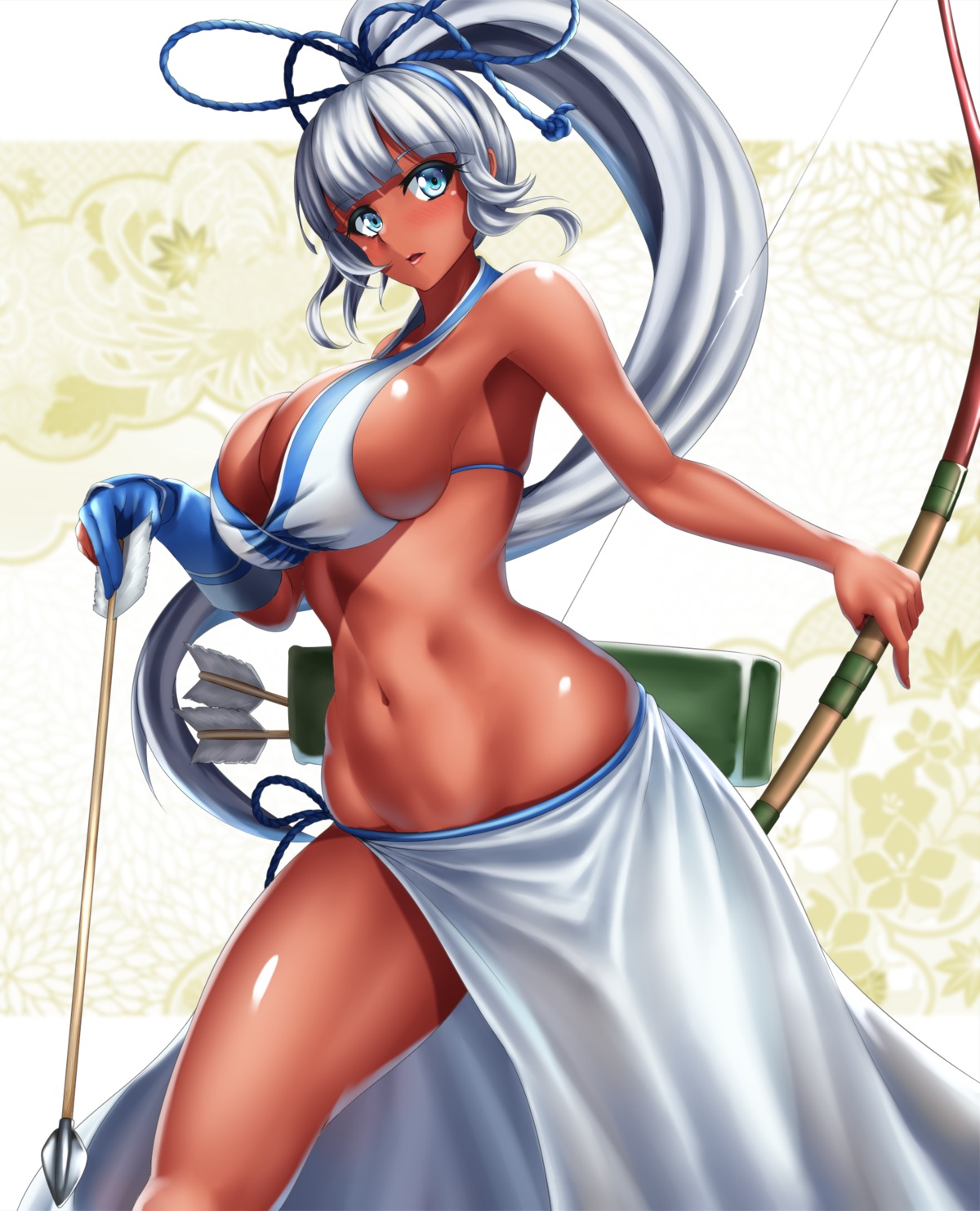 bikini_top cleavage majikina_mina samurai_spirits tama_(tamakaka1031) underboob weapon