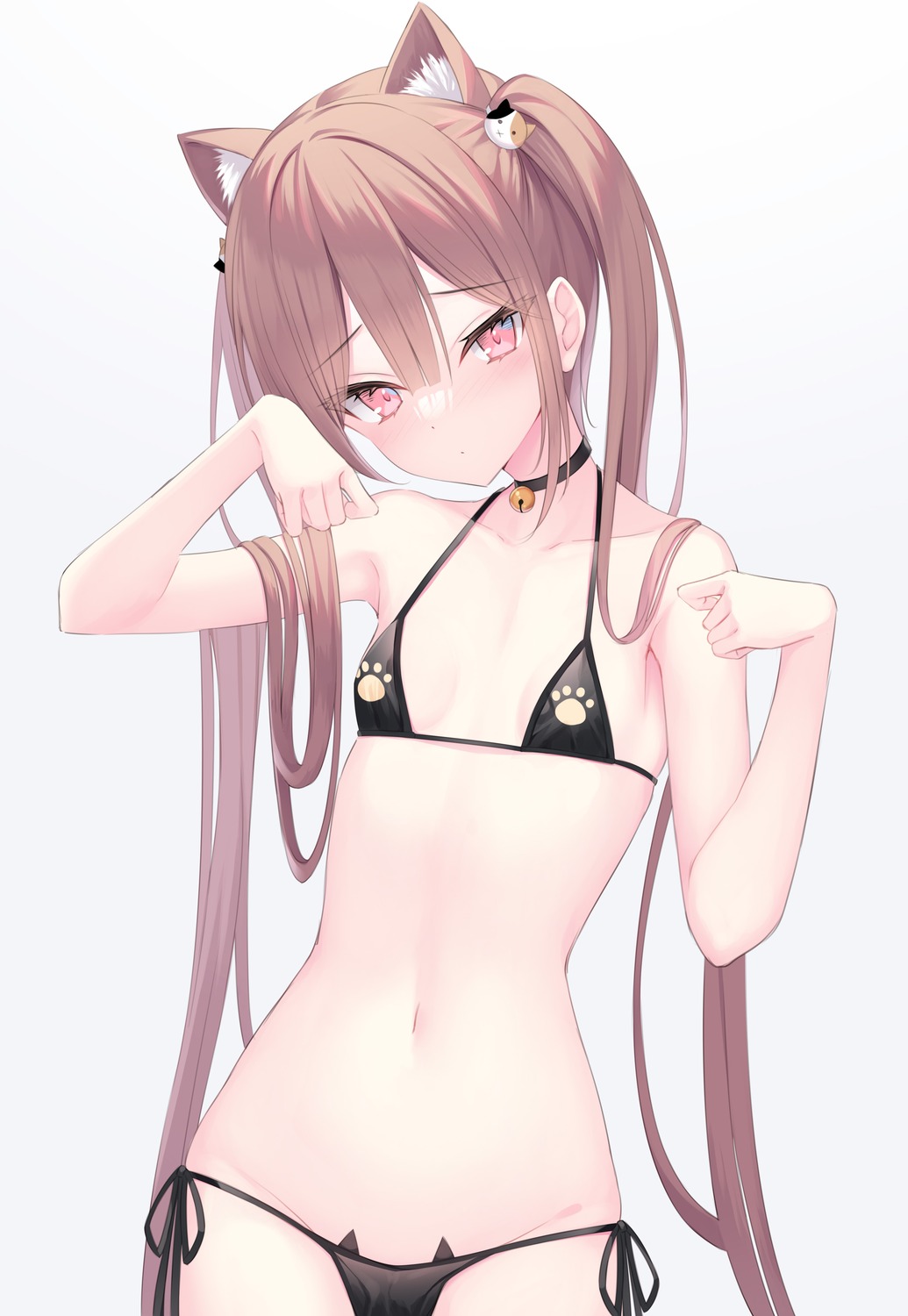 animal_ears bikini nekomimi shinigami_(tukiyomiikuto) swimsuits