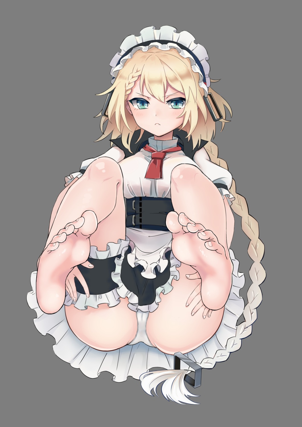 cameltoe dodo_(purofu_hitsudoku) feet g36_(girls_frontline) garter girls_frontline maid pantsu skirt_lift