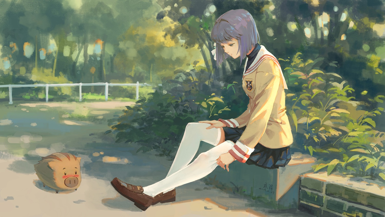 clannad fujibayashi_ryou seifuku thighhighs xiaobanbei_milk