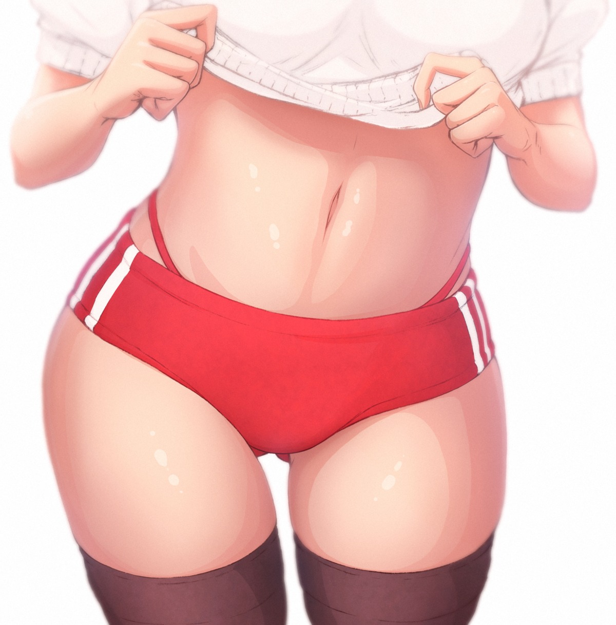 buruma imizu_(nitro_unknown) pantsu shirt_lift thighhighs thong