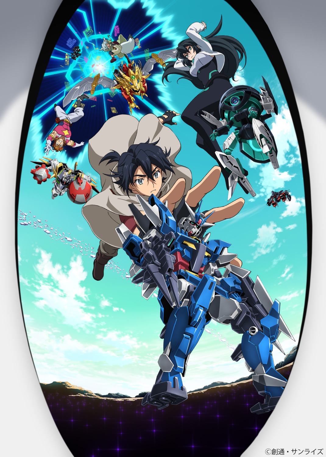 bodysuit earthree_gundam gundam gundam_build_divers_re:rise kusumegi_shinya mecha toida_shuri