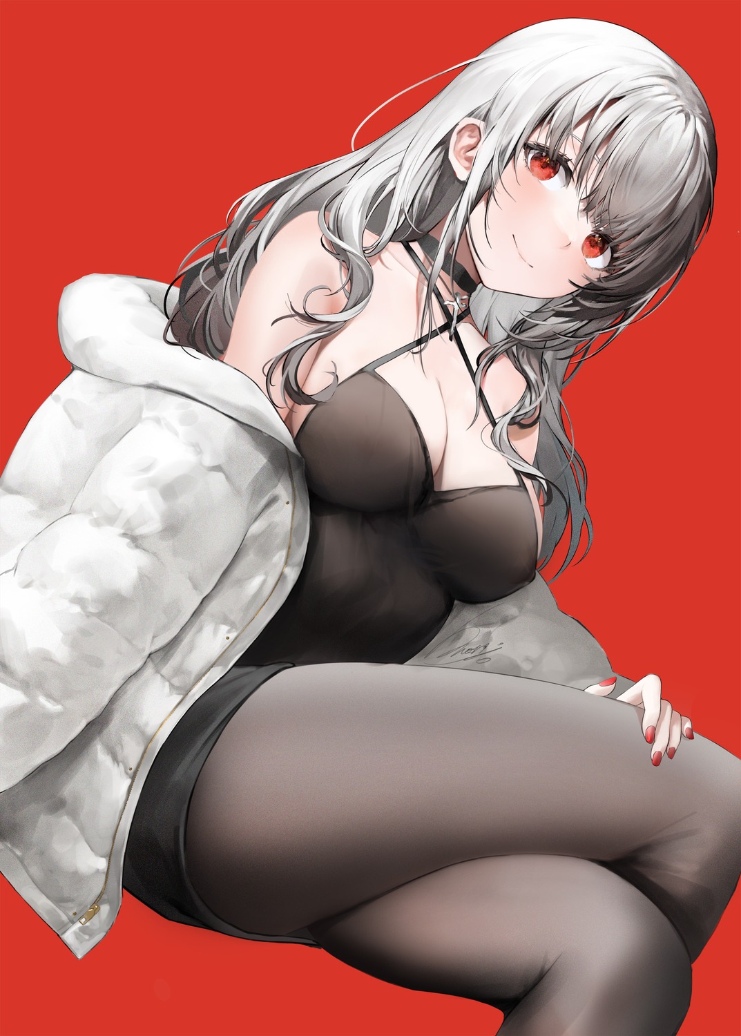 dress haori_io no_bra pantyhose