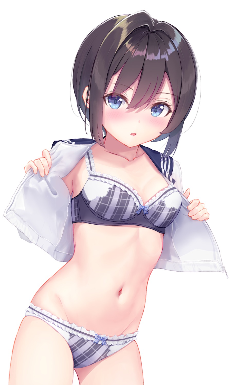 bra cleavage open_shirt pantsu seifuku undressing yunarebun