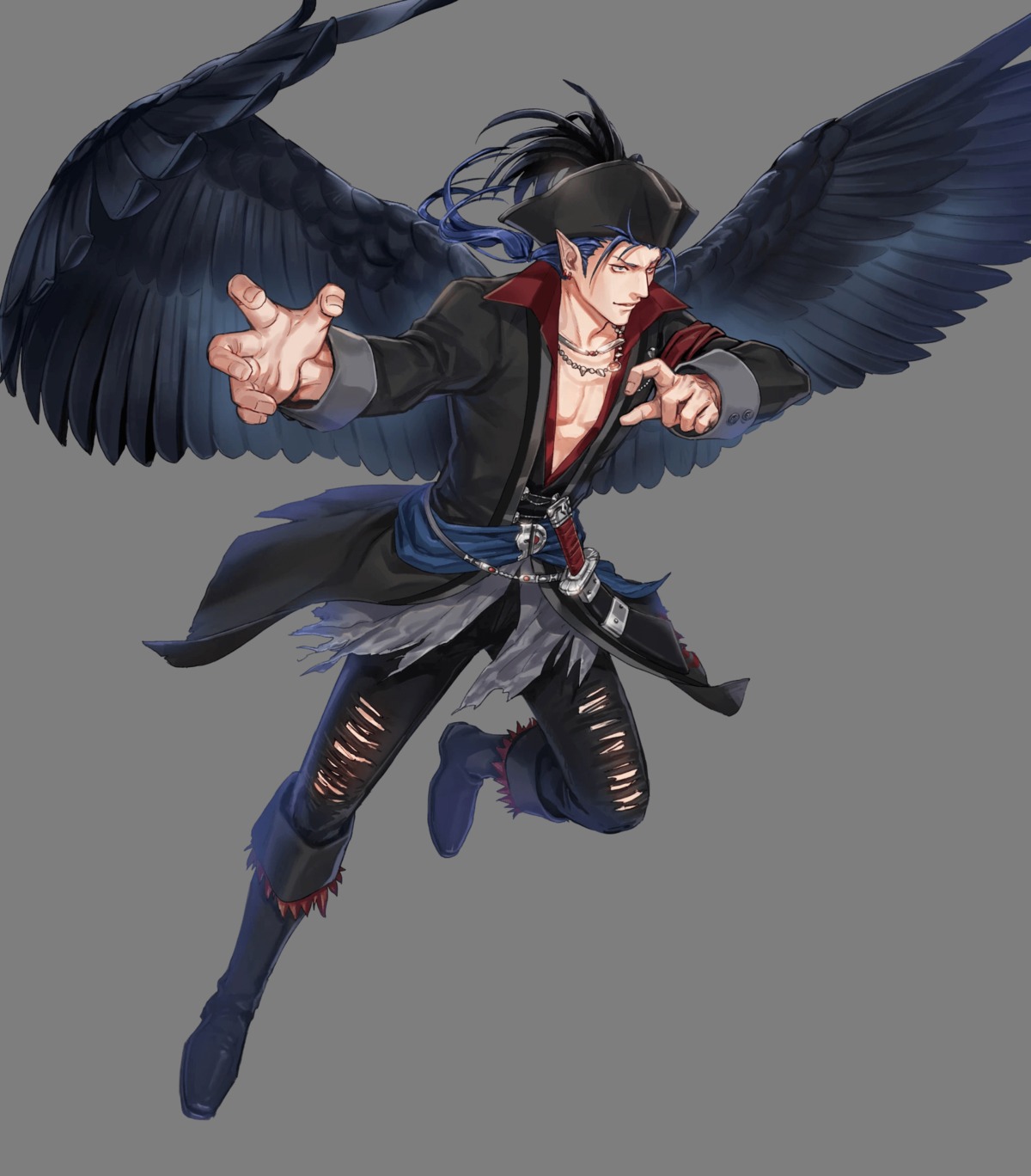 cloverk fire_emblem fire_emblem:_souen_no_kiseki naesala nintendo pirate pointy_ears weapon wings