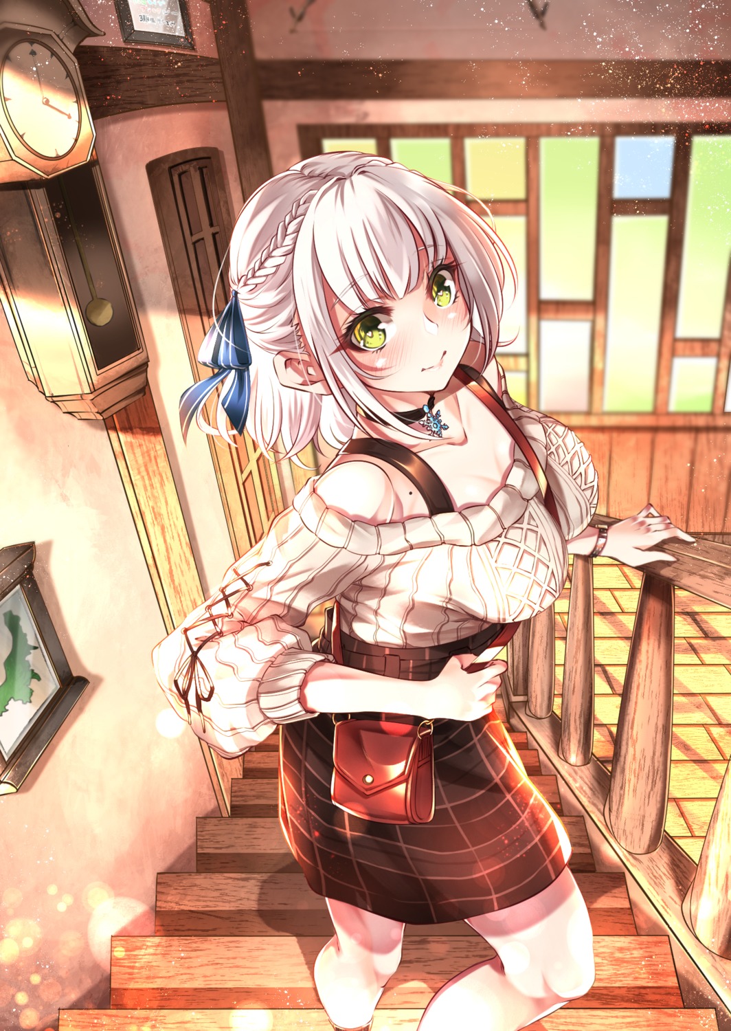 cleavage hero_(10cl3) hololive shirogane_noel sweater