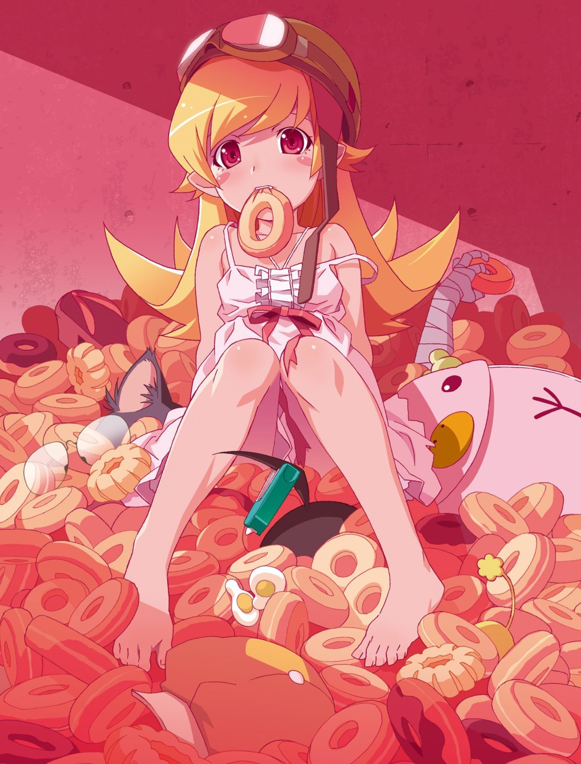 bakemonogatari dress monogatari_(series) oshino_shinobu summer_dress watanabe_akio