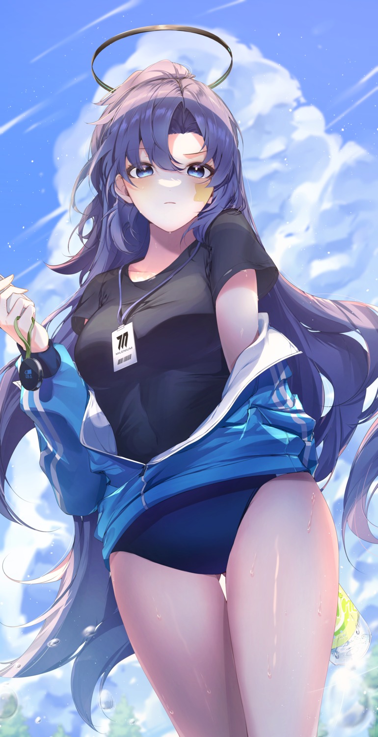 62135409_(artist) blue_archive buruma gym_uniform halo hayase_yuuka tattoo