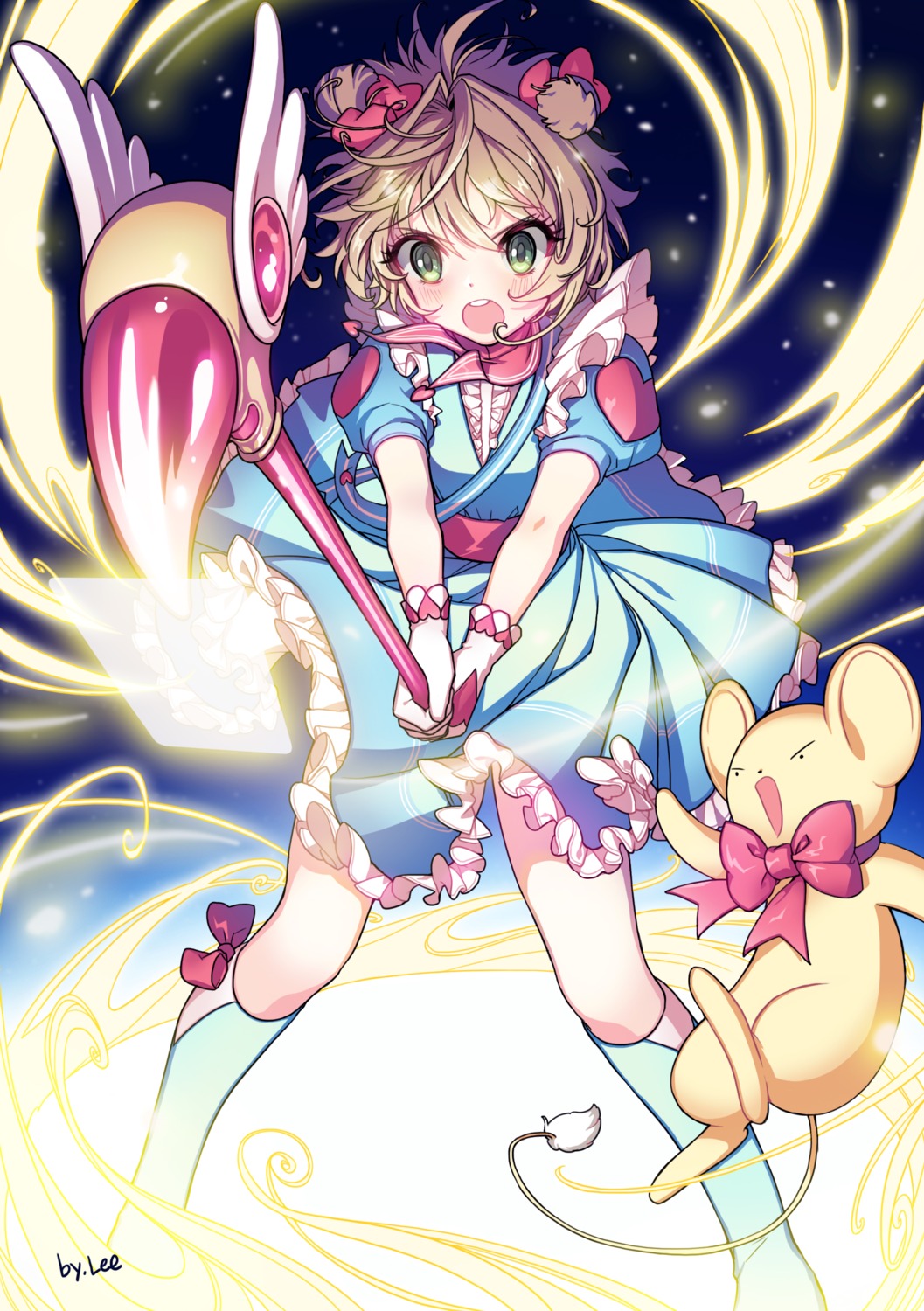 card_captor_sakura dress kangyui kerberos kinomoto_sakura weapon