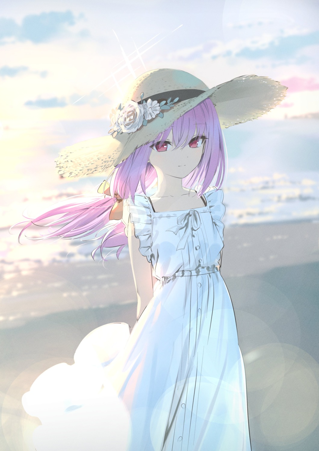 blue_archive dress hakari_atsuko halo summer_dress wasabi60