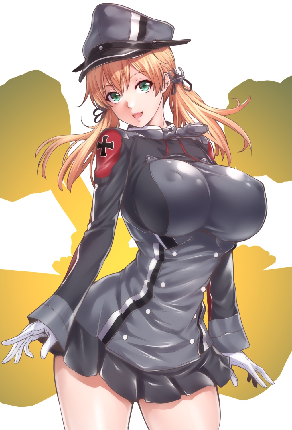 erect_nipples kantai_collection no_bra prinz_eugen_(kancolle) uniform zucchini