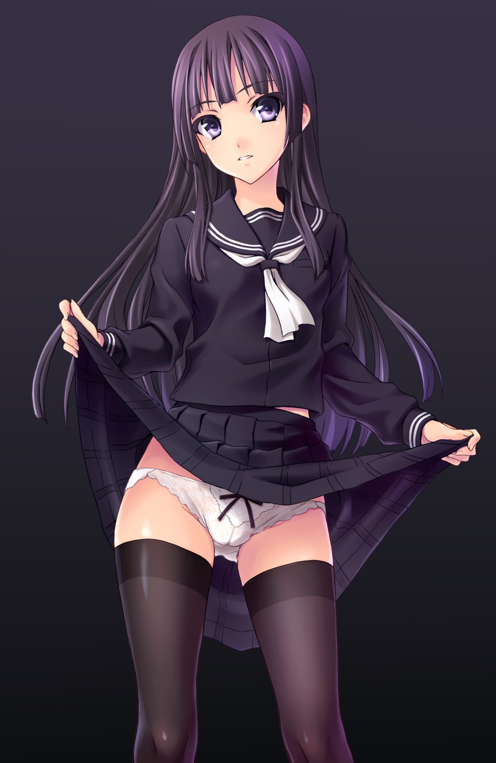 norizou_type-r pantsu seifuku skirt_lift thighhighs