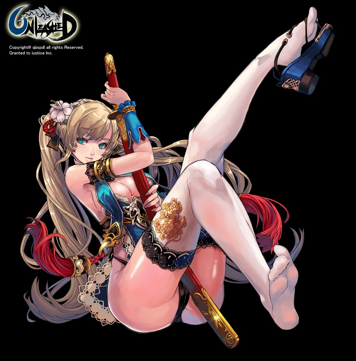 cleavage qbspdl sword thighhighs unleashed