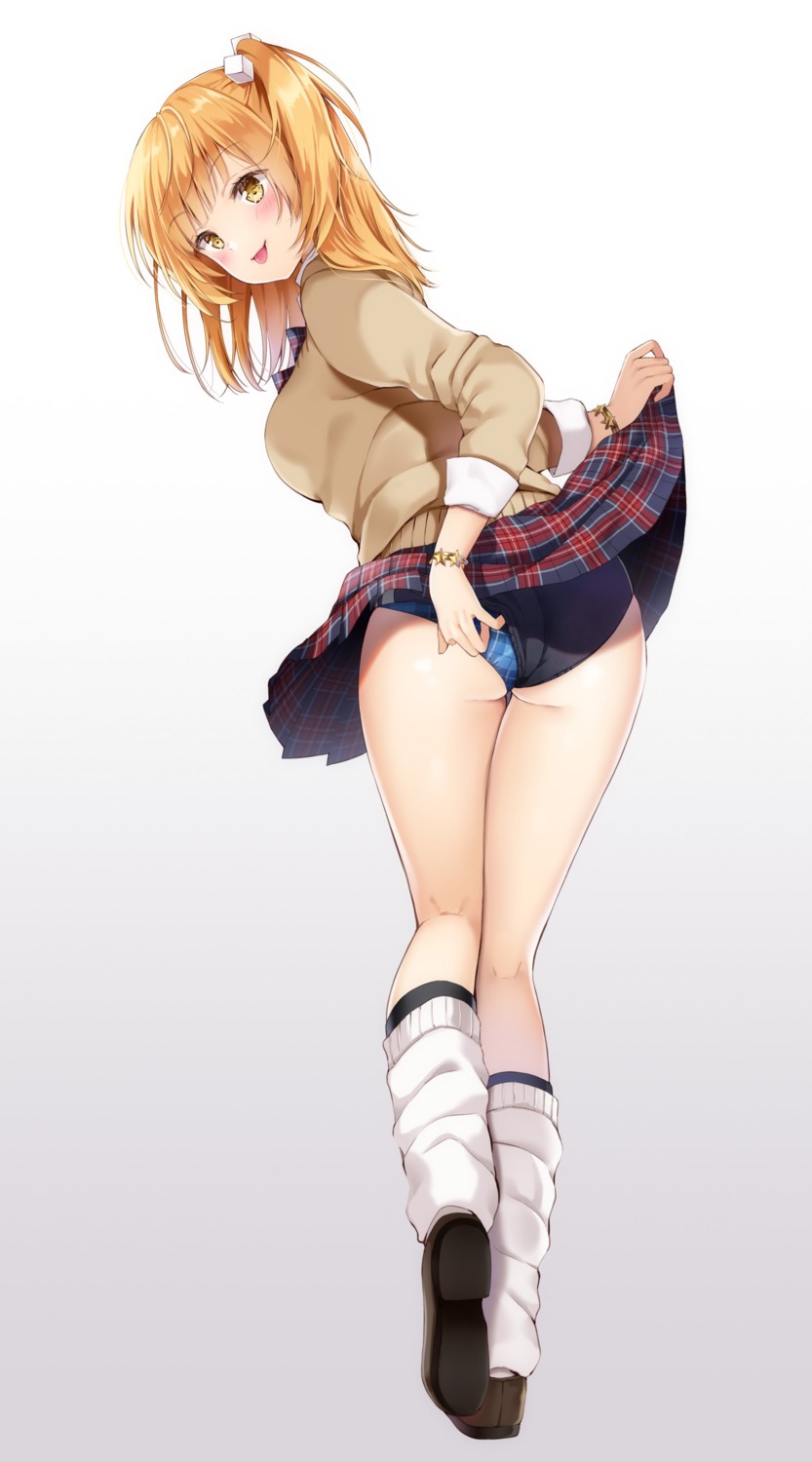 ass buruma pantsu seifuku skirt_lift sweater yoshida_iyo